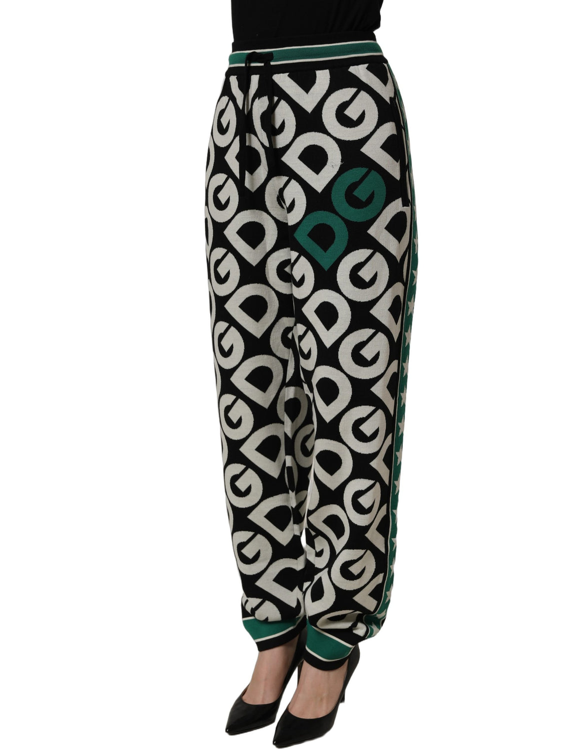 Black Wool Logo Jogger Sweatpants Pants
