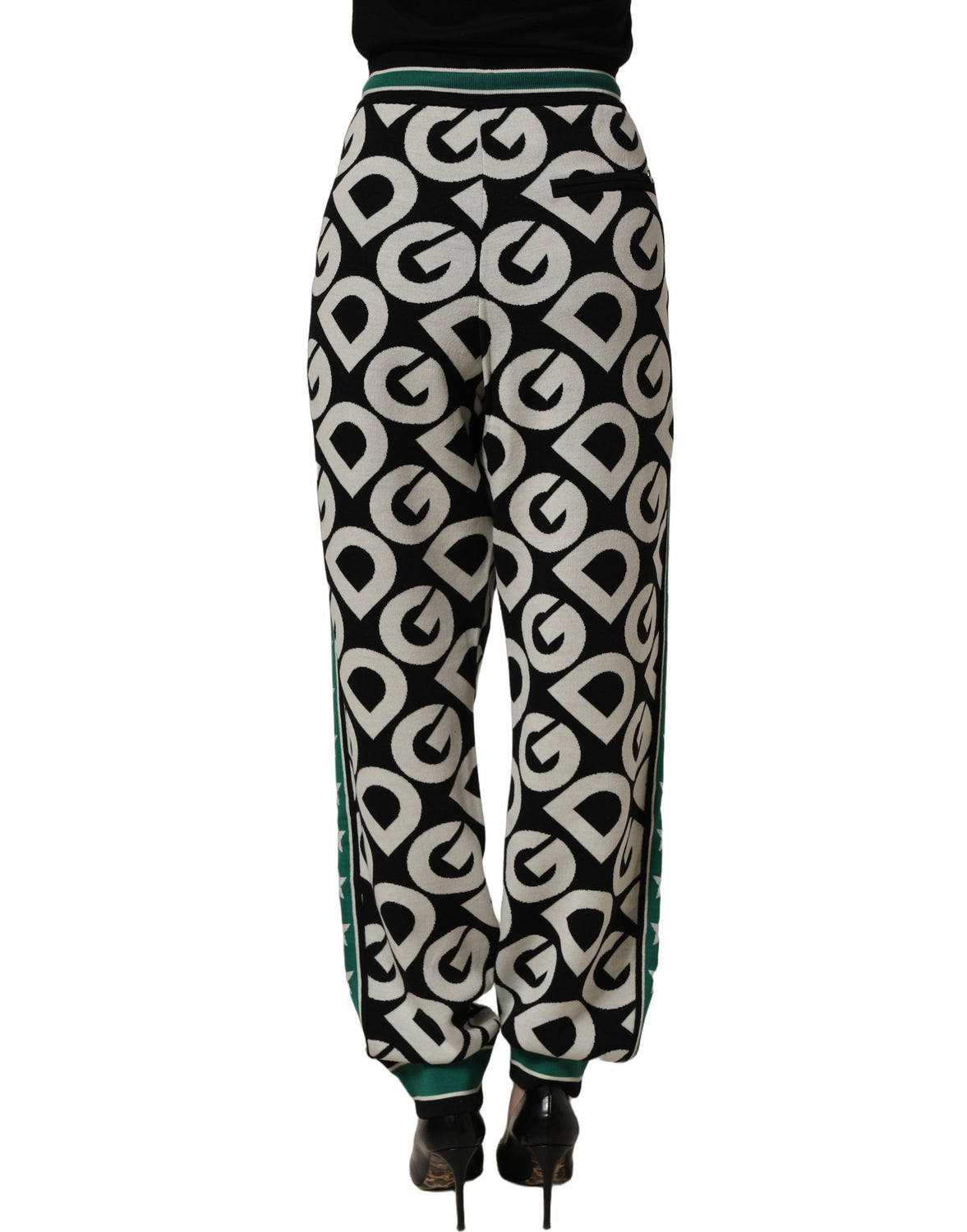 Black Wool Logo Jogger Sweatpants Pants