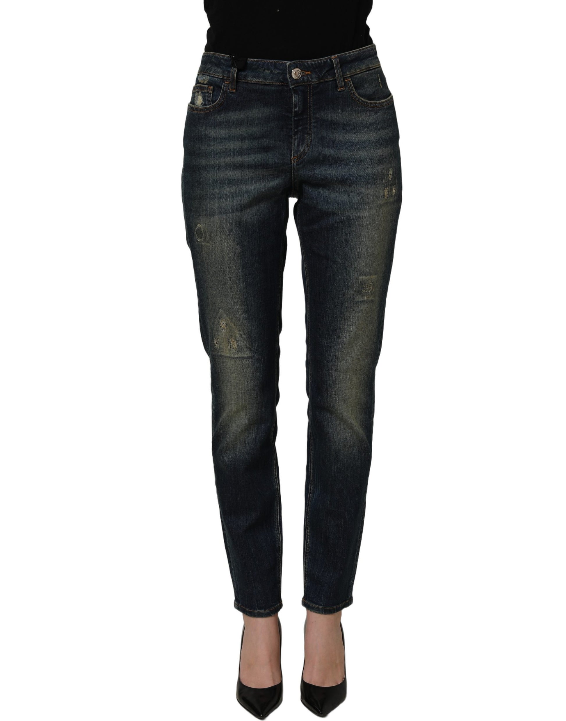 Blue Cotton Stretch Skinny Denim Jeans