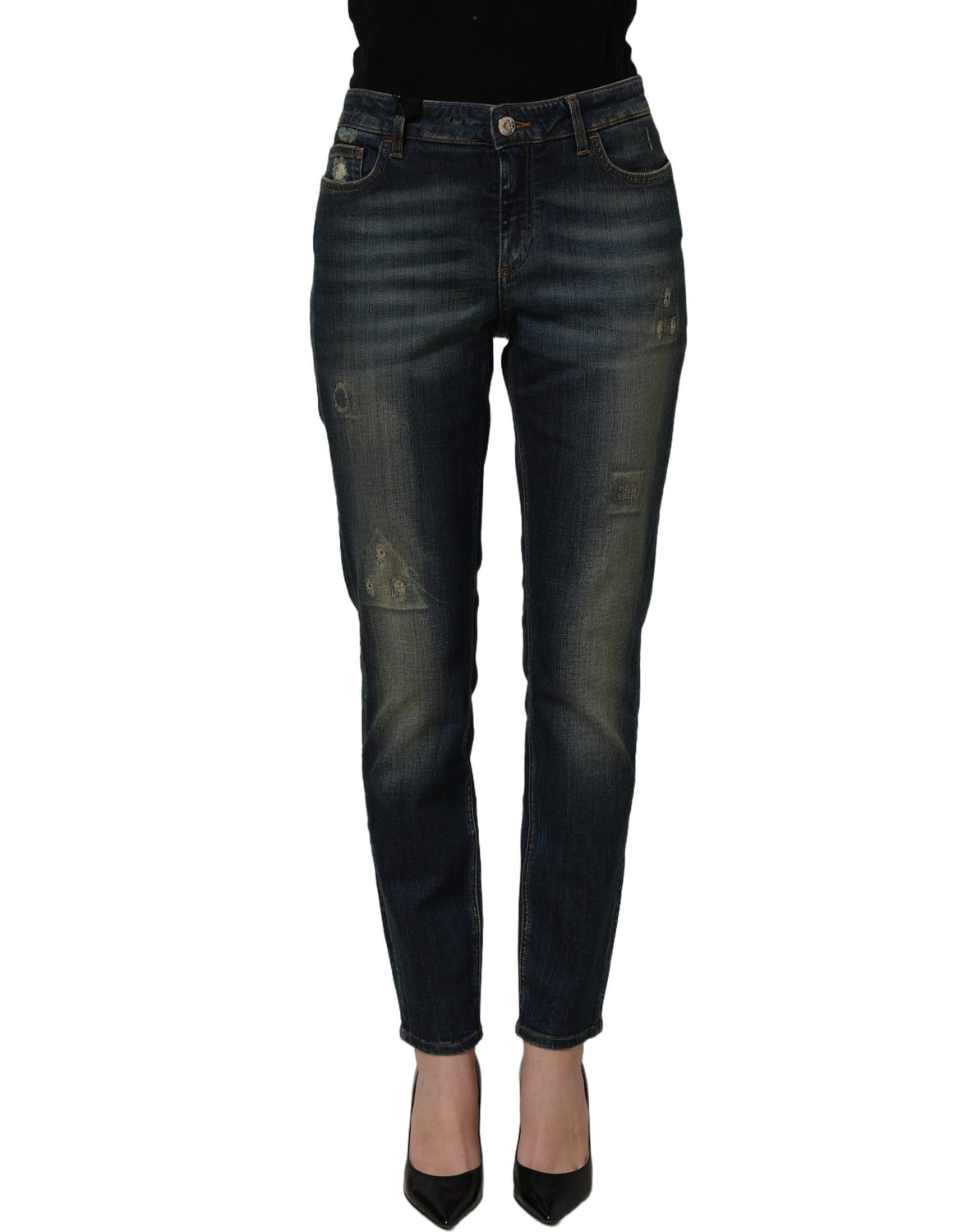 Blue Cotton Stretch Skinny Denim Jeans