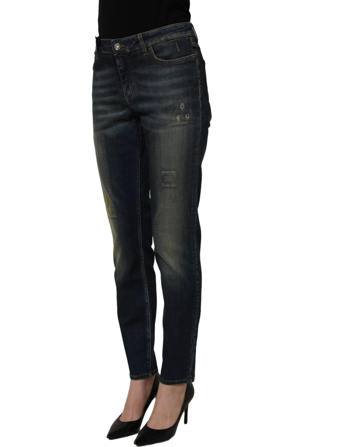 Blue Cotton Stretch Skinny Denim Jeans