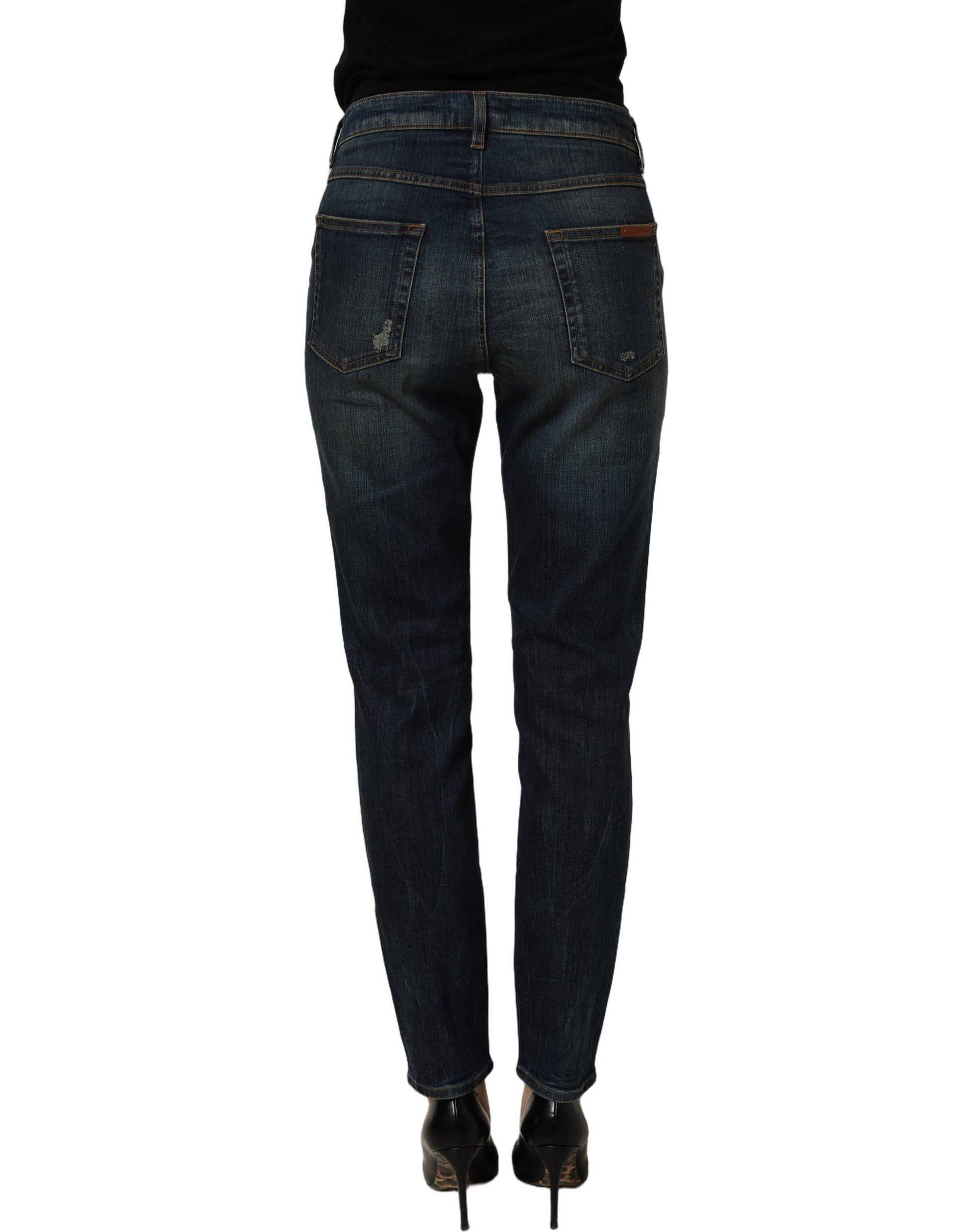 Blue Cotton Stretch Skinny Denim Jeans