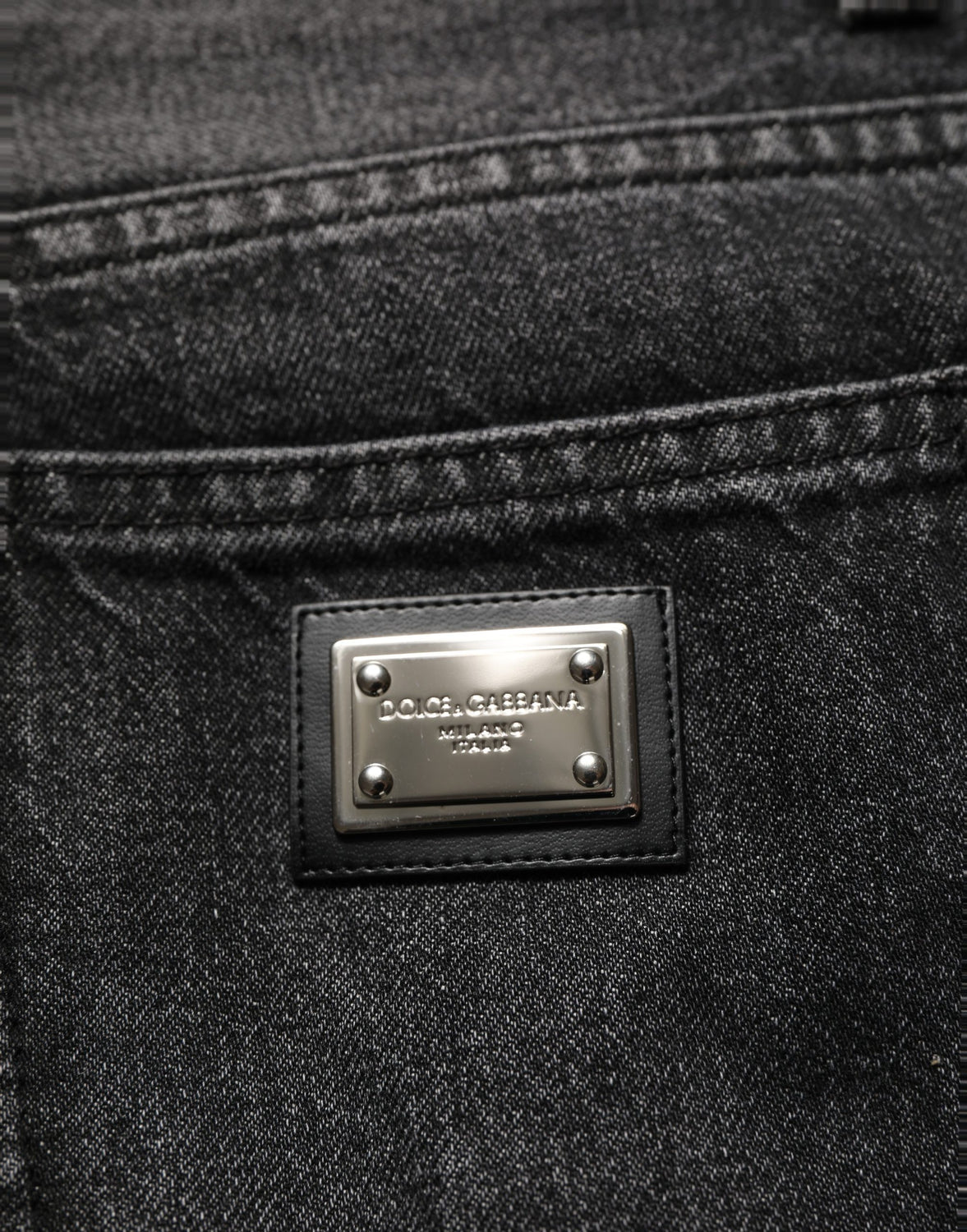 Black Cotton Stretch Straight Denim Jeans