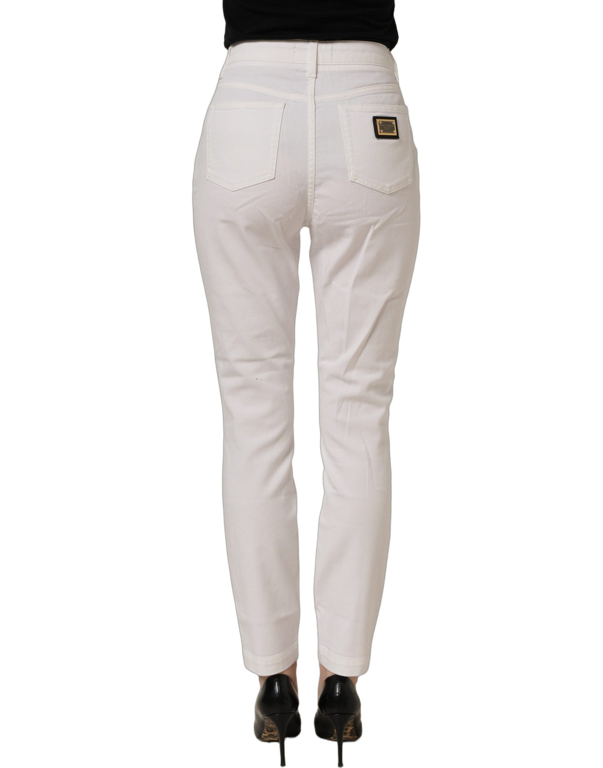 White Cotton Stretch Skinny Denim Jeans