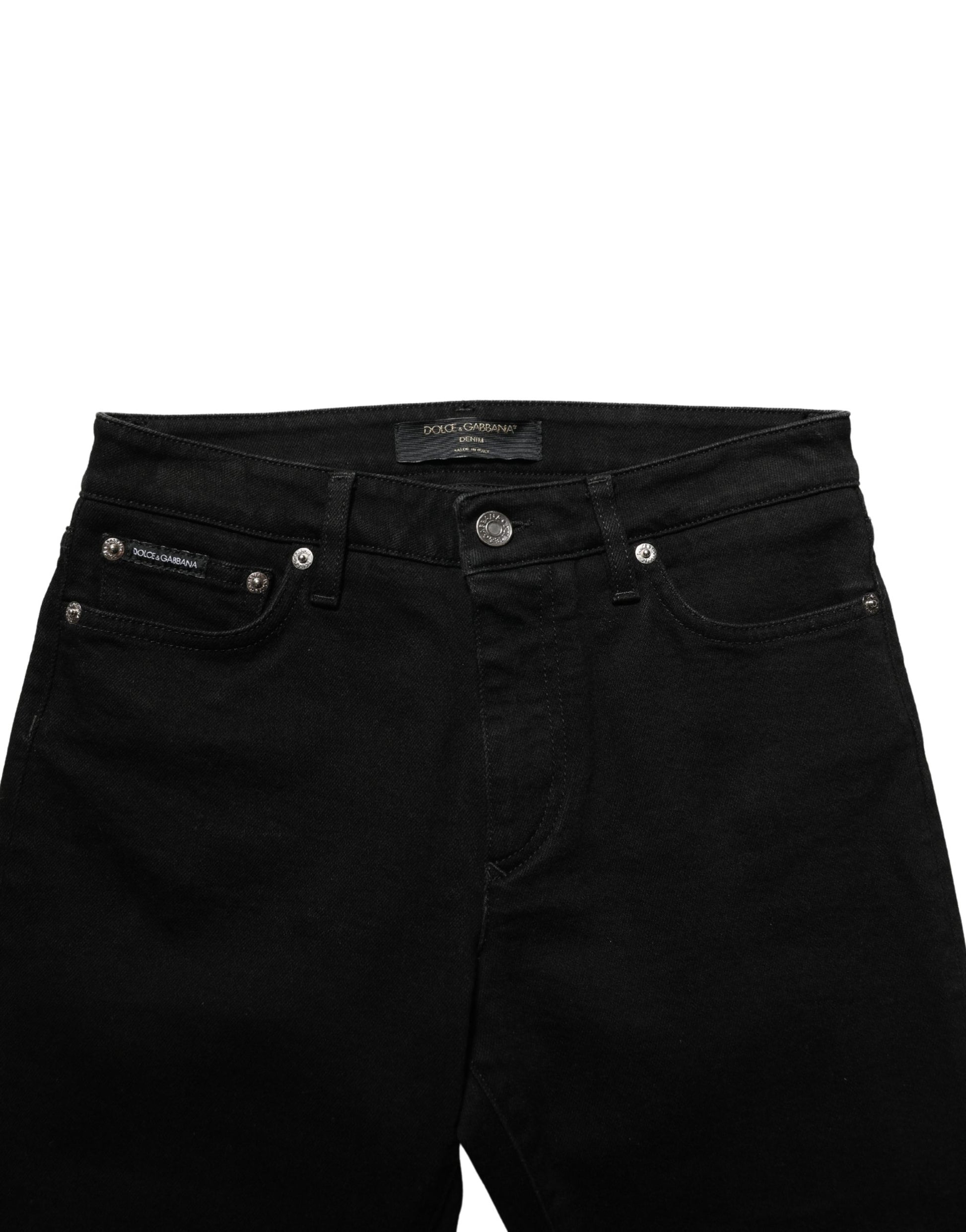 Black Cotton Stretch Skinny Denim Jeans