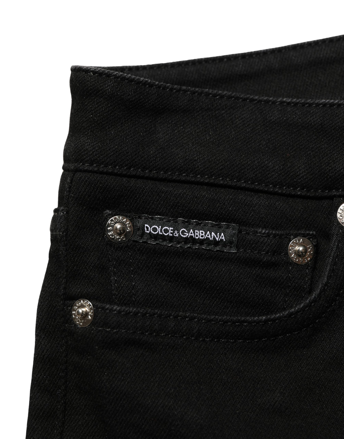 Black Cotton Stretch Skinny Denim Jeans