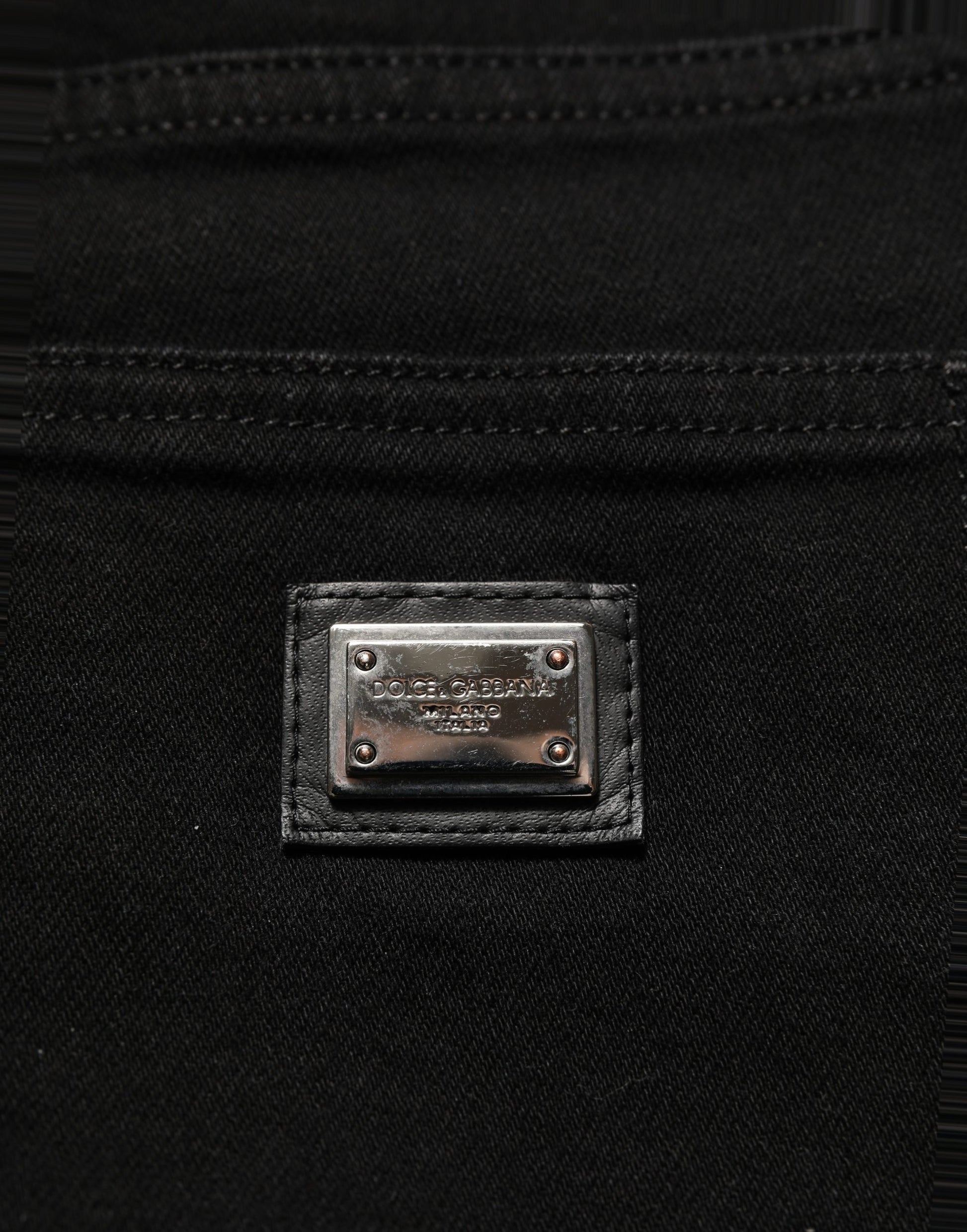 Black Cotton Stretch Skinny Denim Jeans