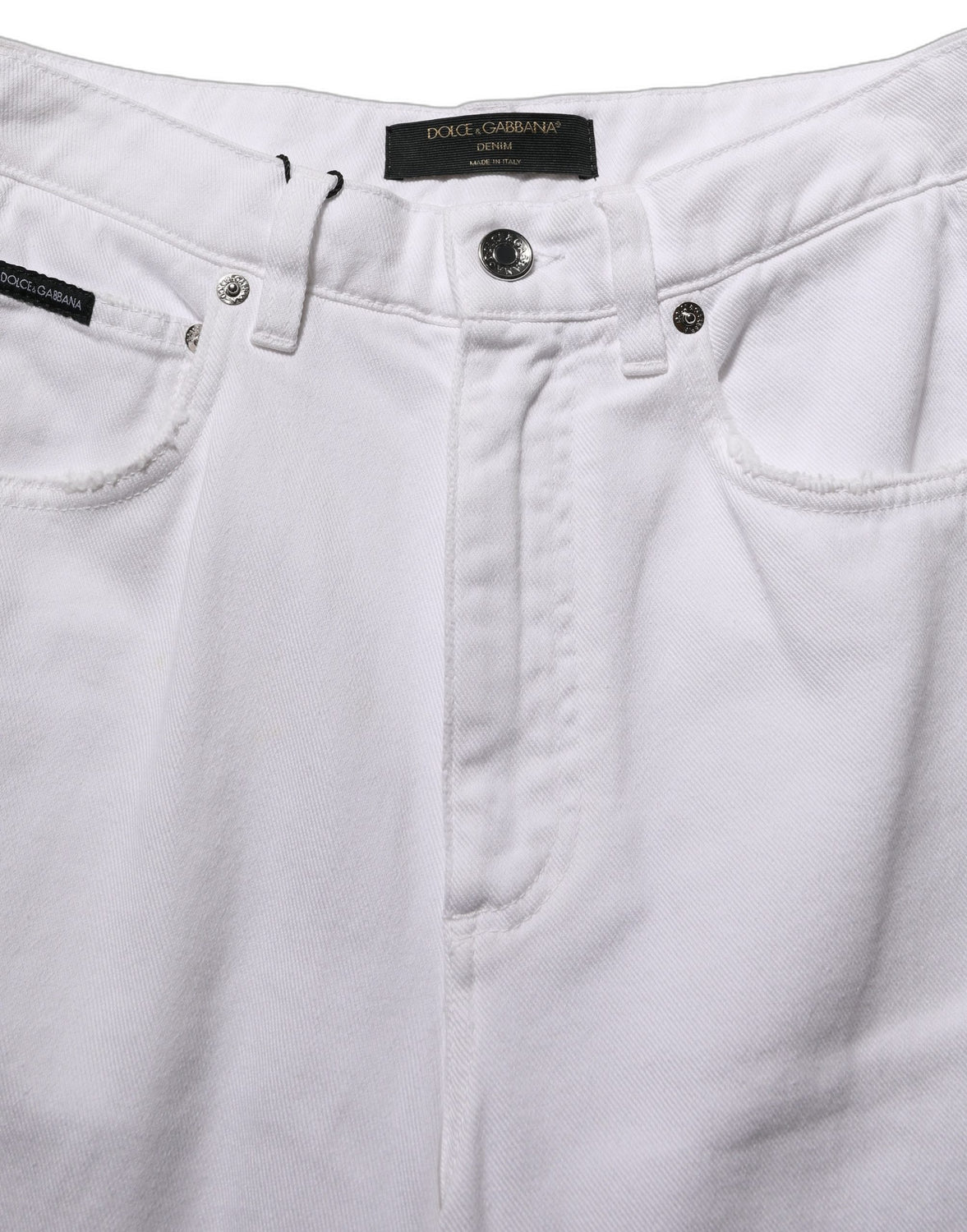 White Cotton Stretch Wide Leg Denim Jeans