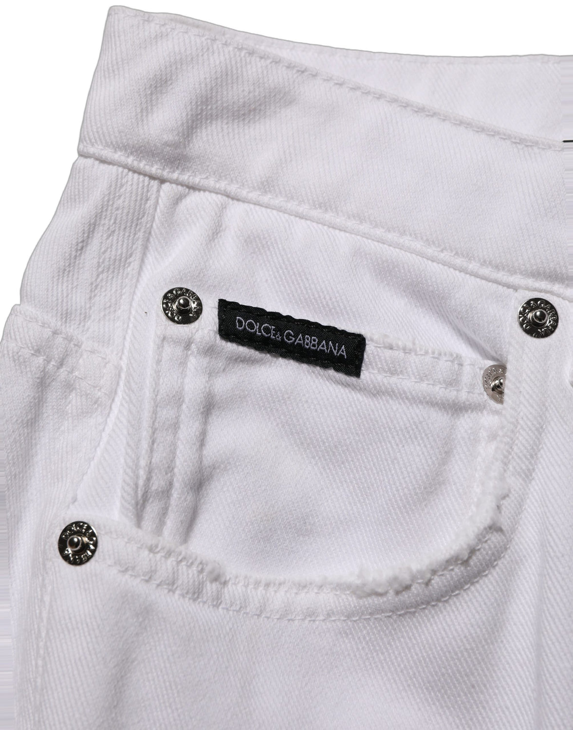 White Cotton Stretch Wide Leg Denim Jeans