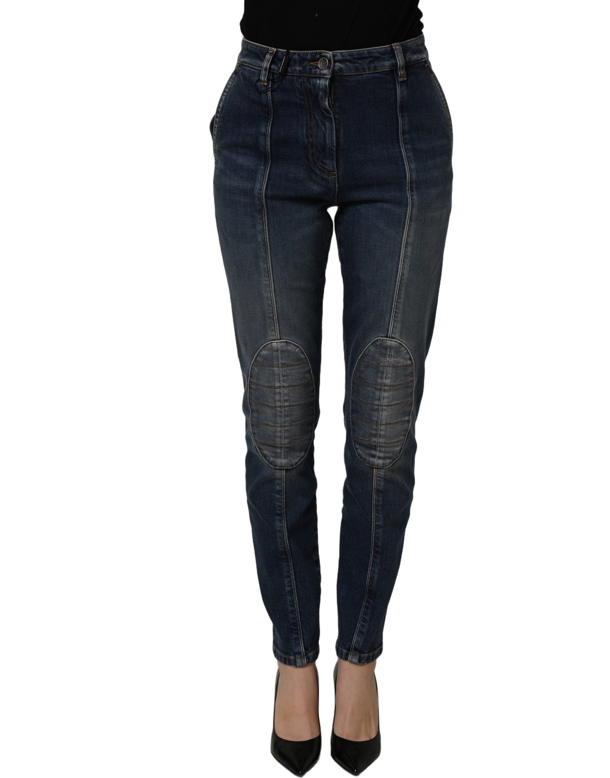Dark Blue Cotton Stretch Skinny Denim Jeans
