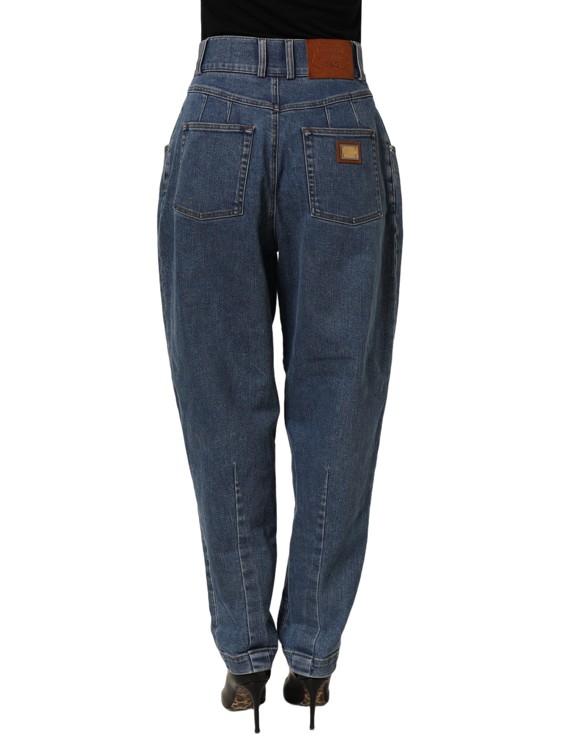 Dark Blue Cotton Stretch Tapered Denim Jeans