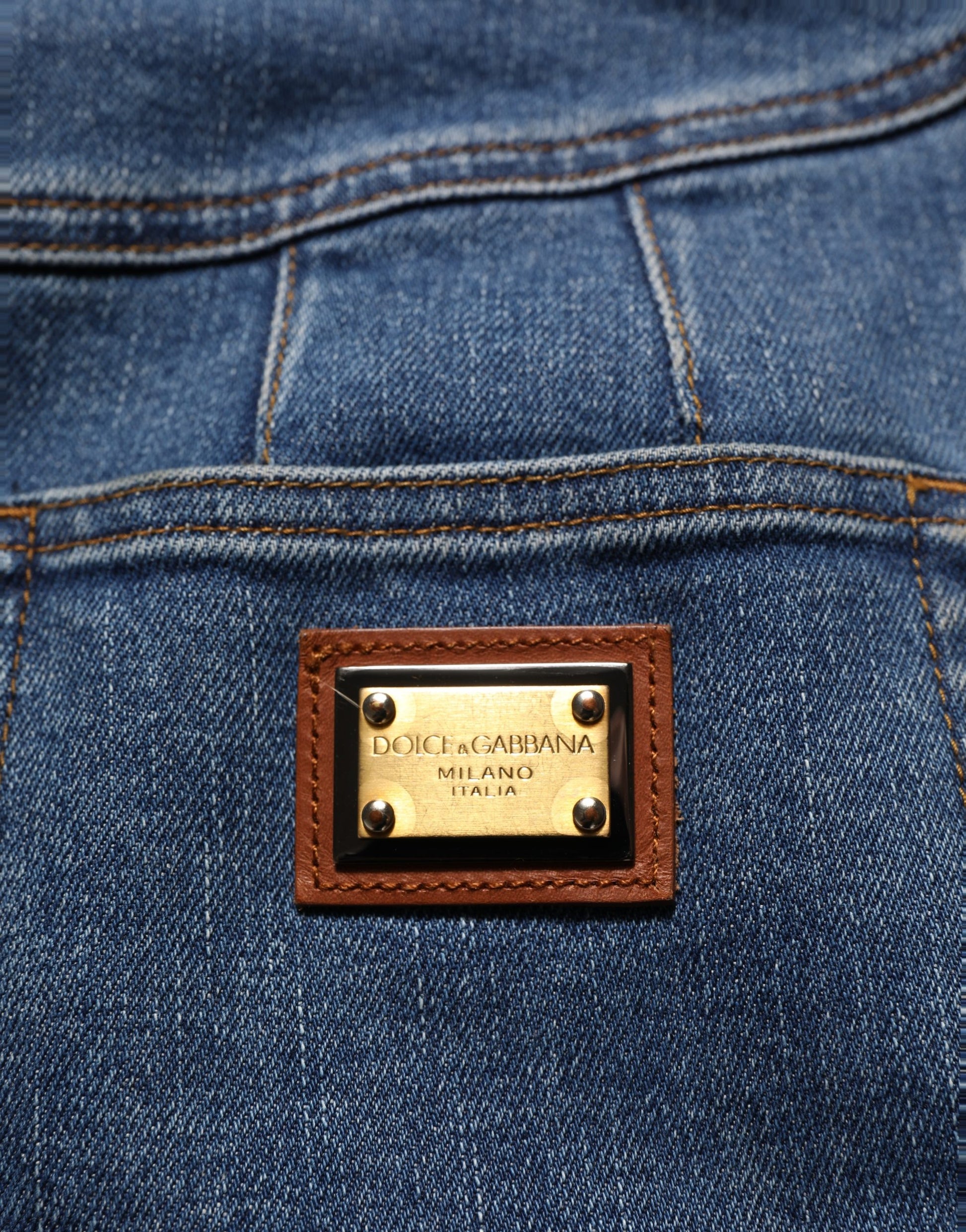 Dark Blue Cotton Stretch Tapered Denim Jeans