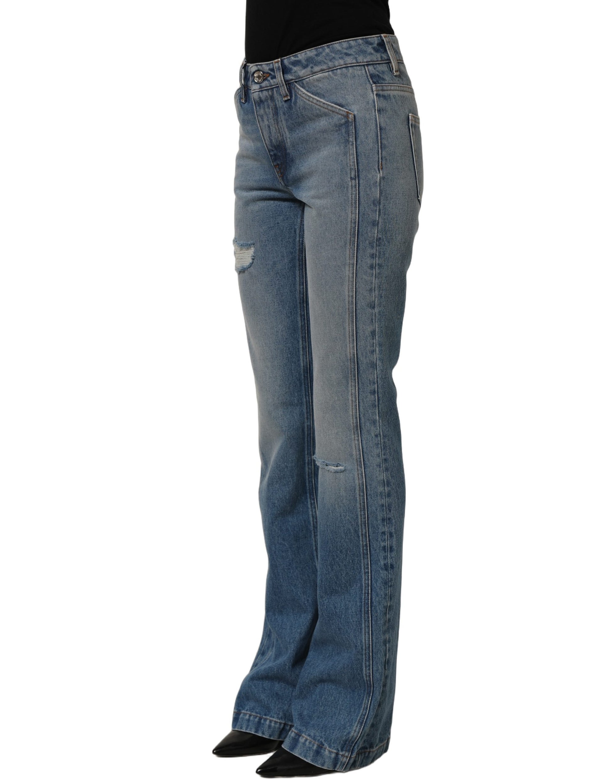 Blue Cotton Boot Cut Denim Trouser Jeans