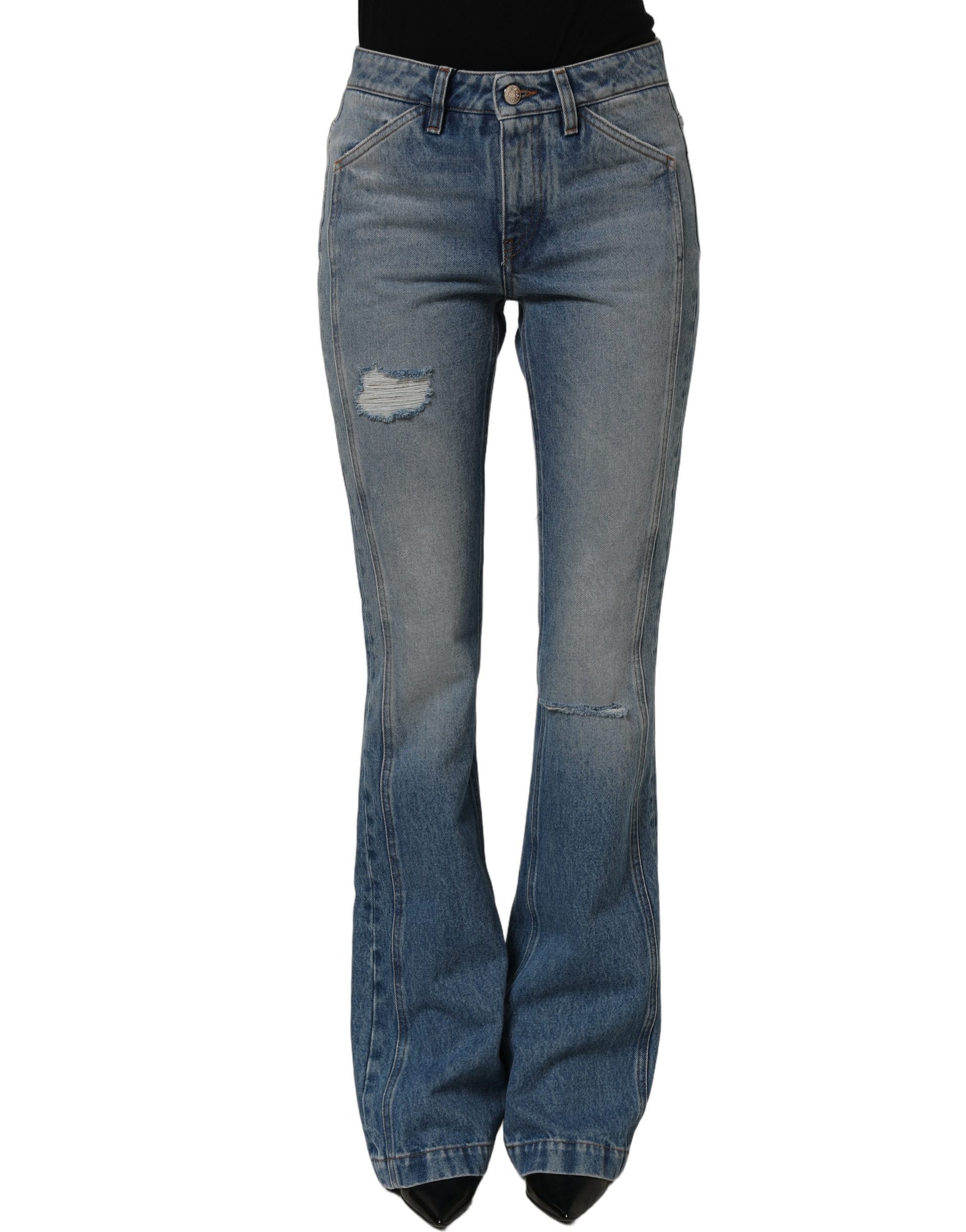 Blue Cotton Boot Cut Denim Trouser Jeans