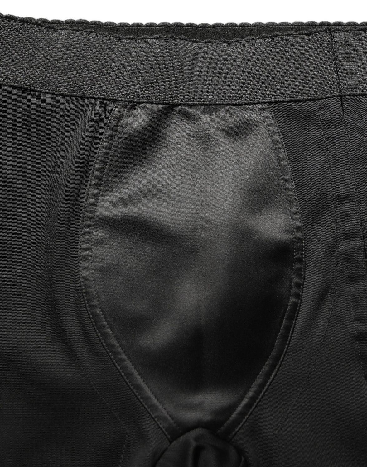 Black Nylon HighWaist Elastic Waistband Shorts