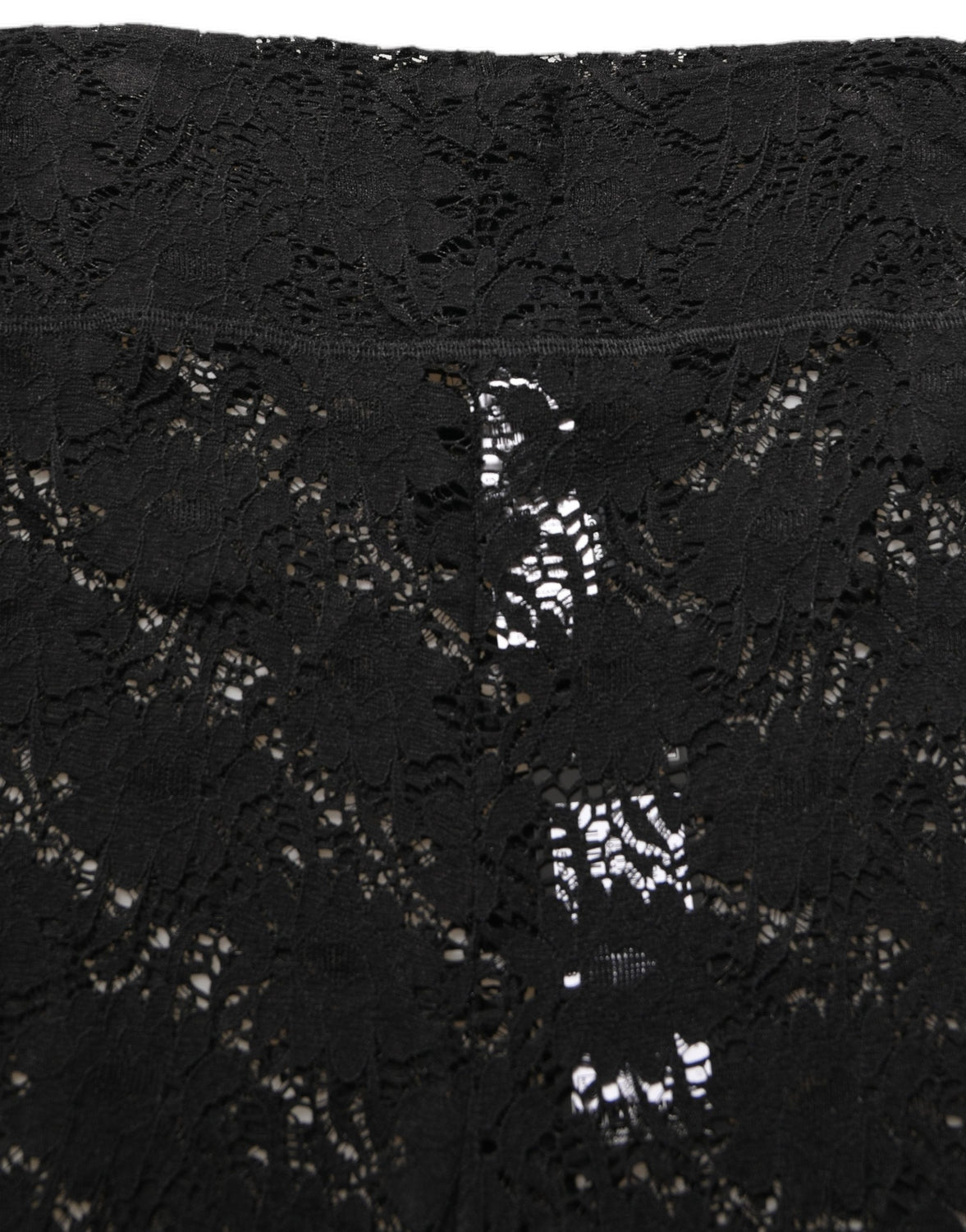 Black High Waist Sheer Floral Lace Shorts