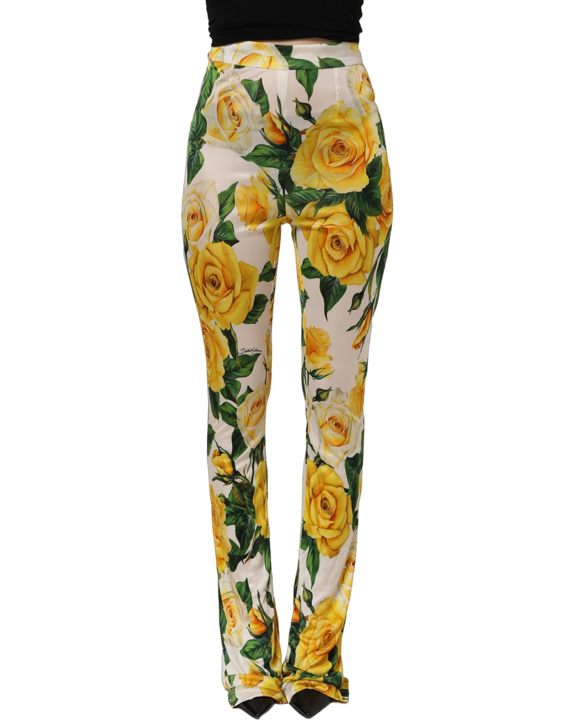 Multicolor Floral High Waist Straight Pants