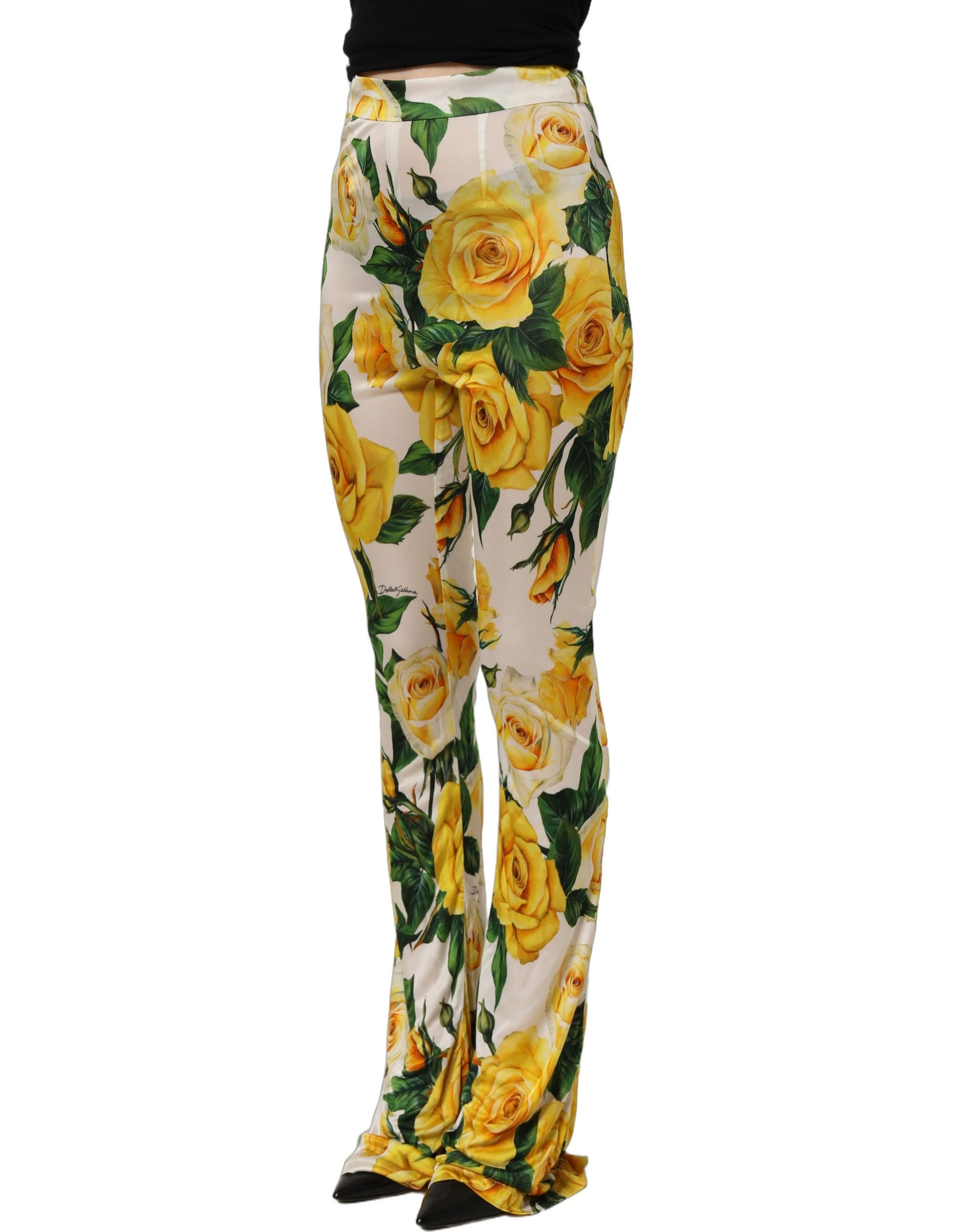 Multicolor Floral High Waist Straight Pants