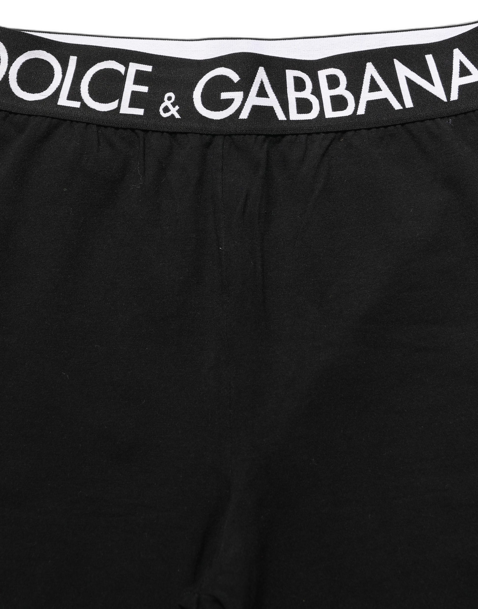 Black Cotton HighWaist Cropped Leggings Pants