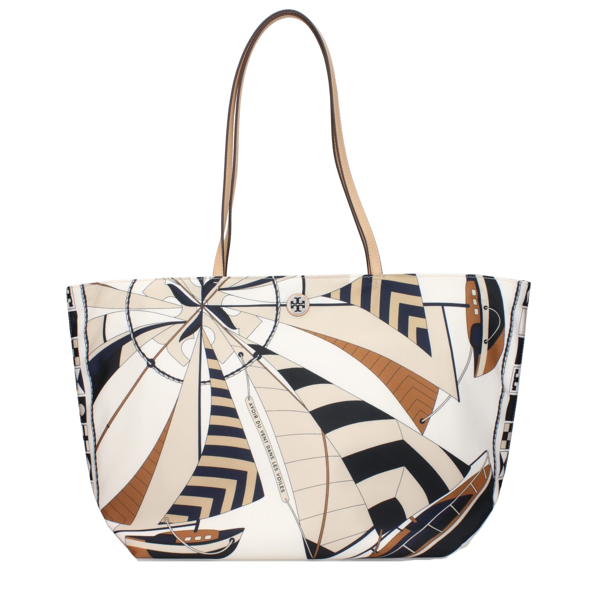 Beige Fabric Crossbody Bag