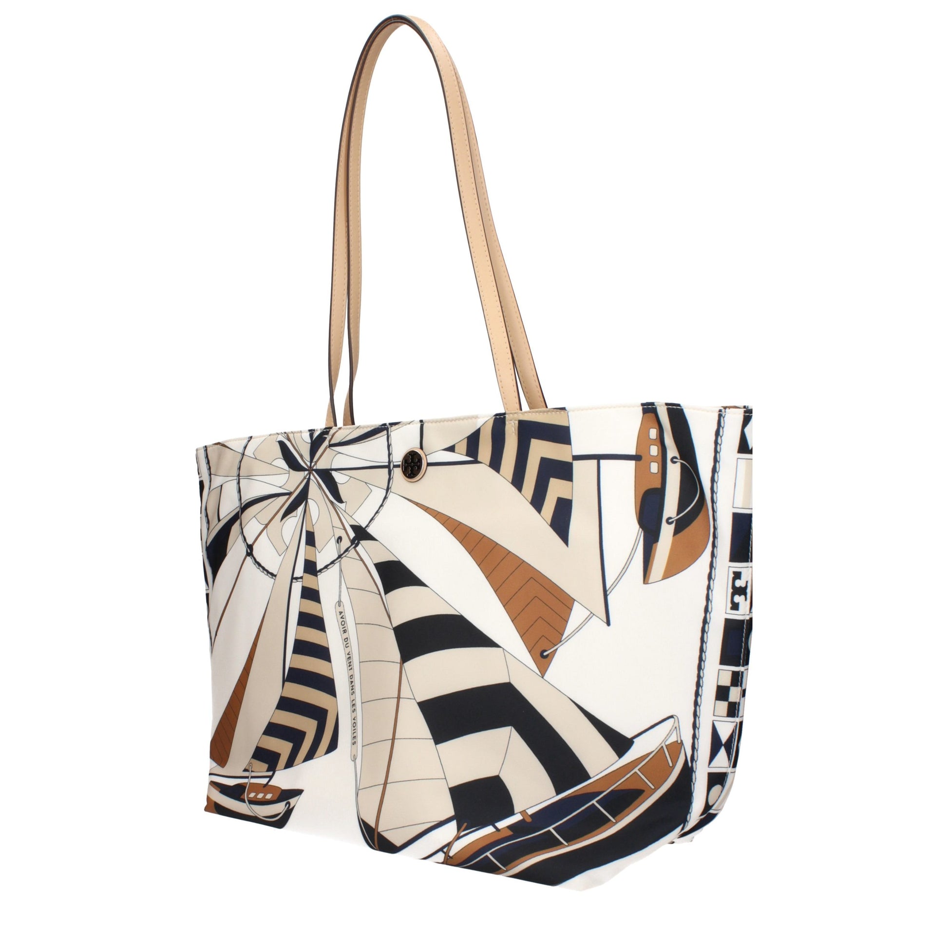 Beige Fabric Crossbody Bag