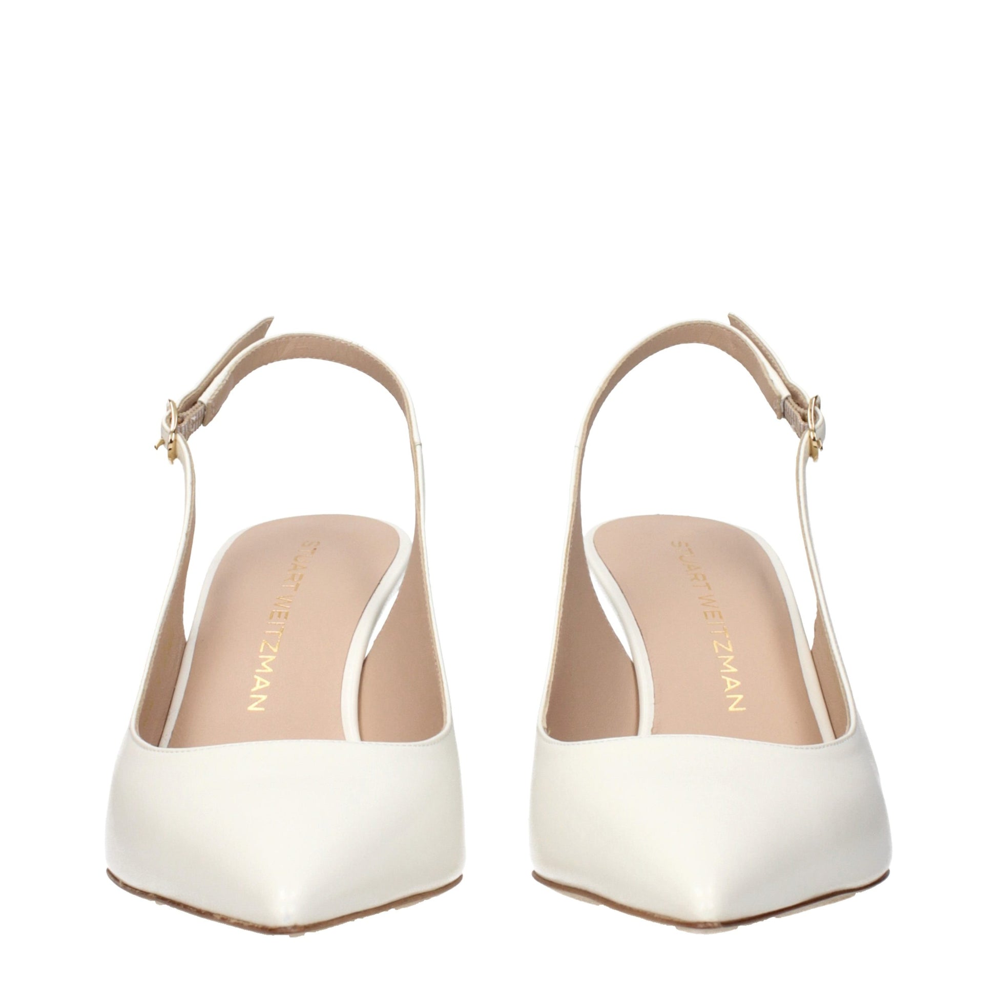 Beige Leather High Heel Pumps