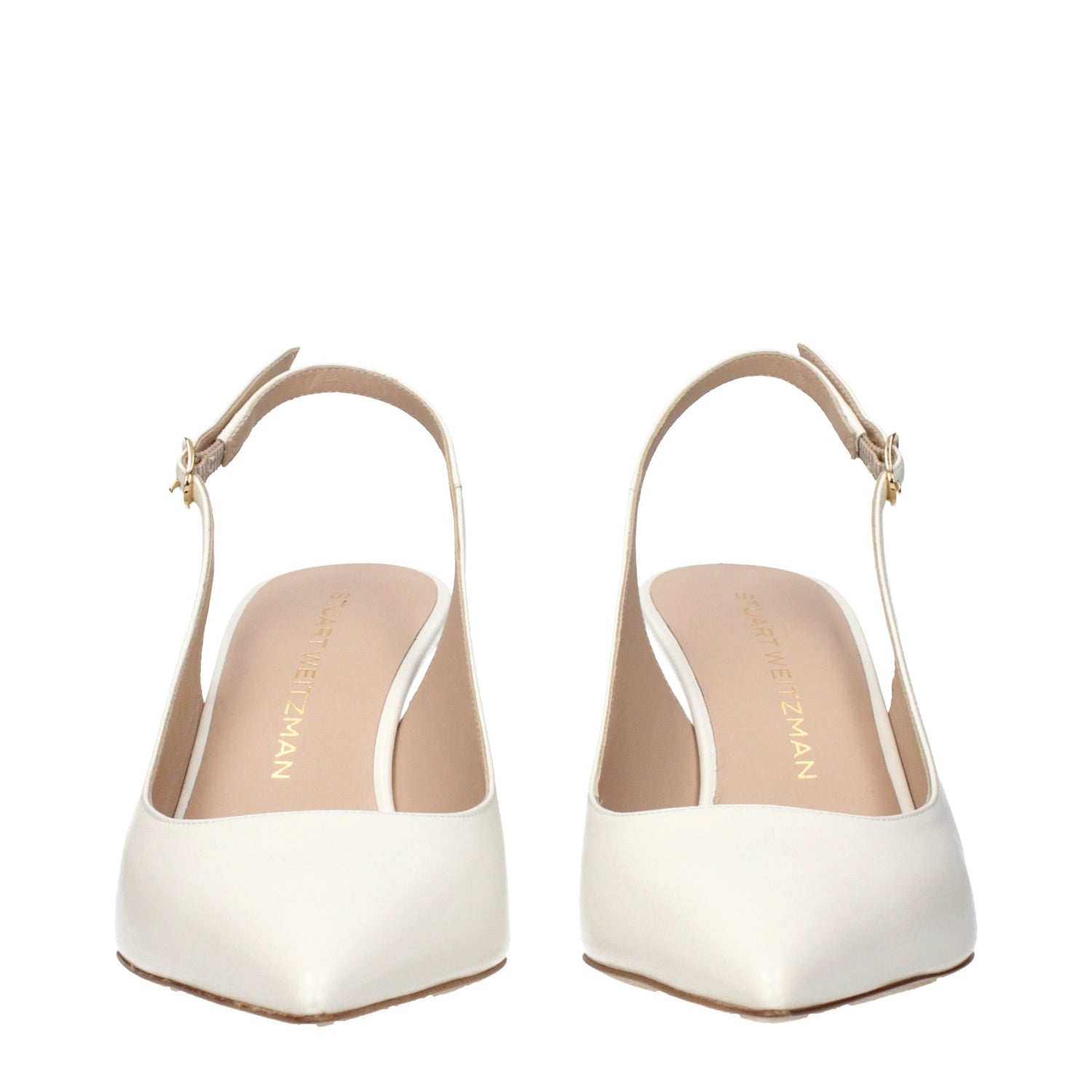 Beige Leather High Heel Pumps