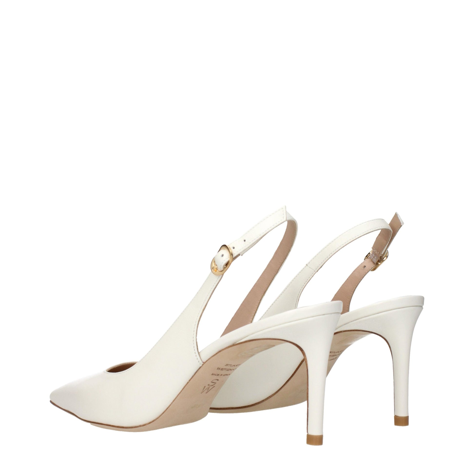 Beige Leather High Heel Pumps