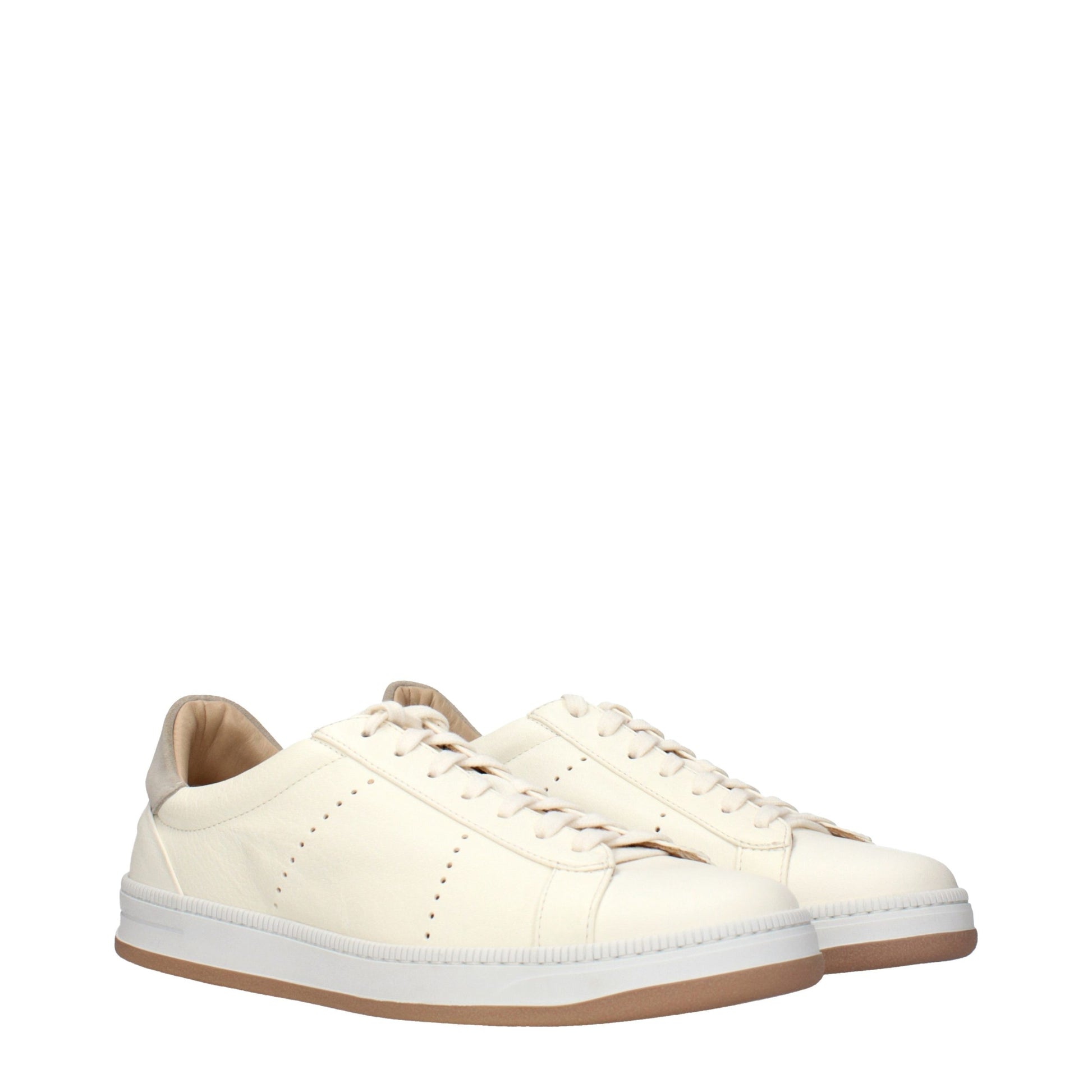Beige Leather Sneakers