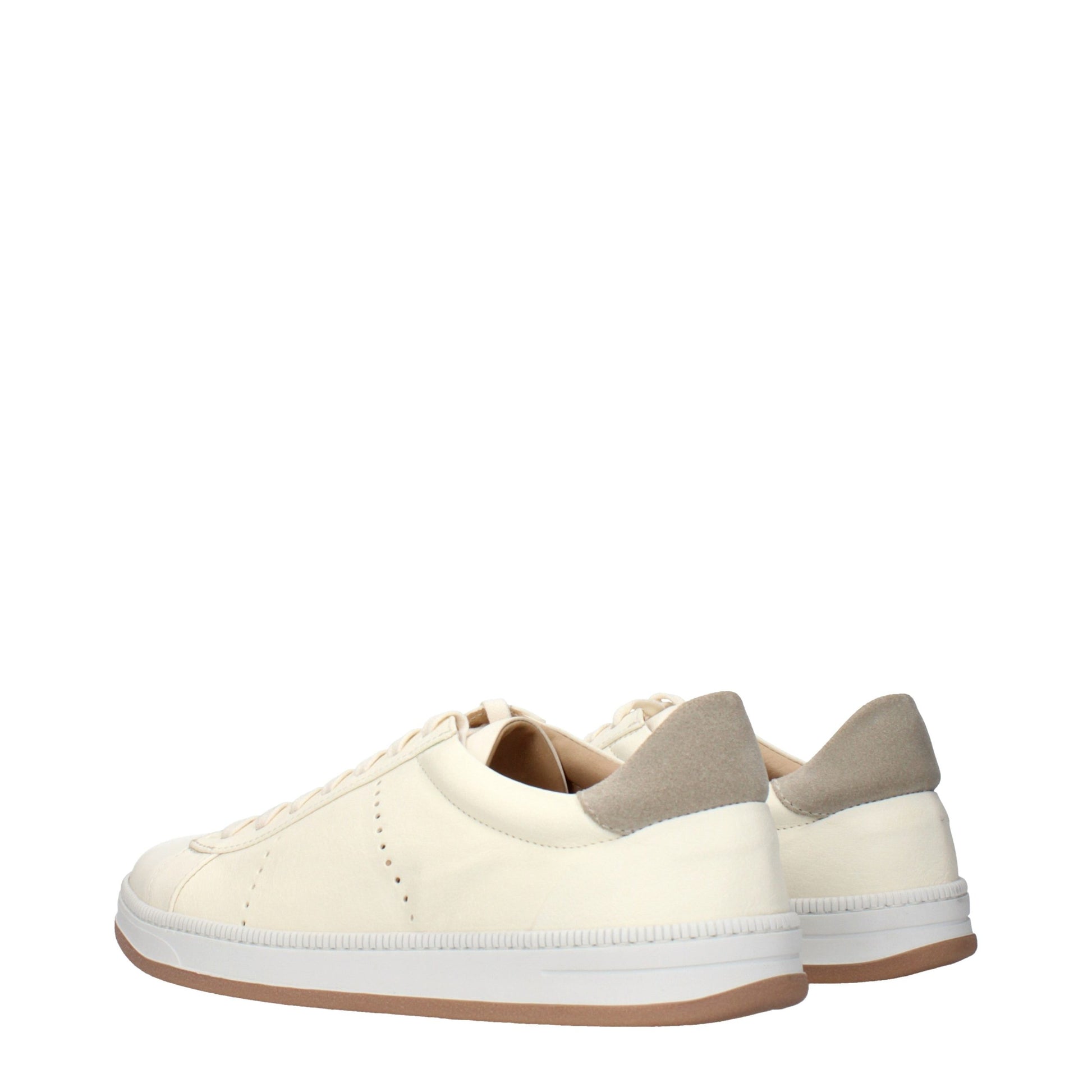 Beige Leather Sneakers