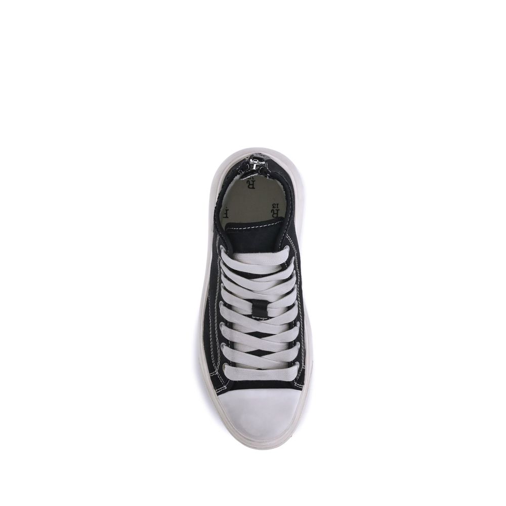 Black Cotton Platform Sneakers