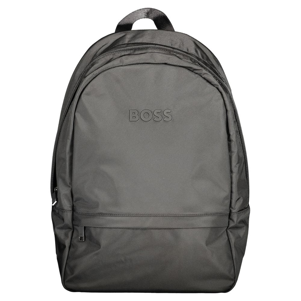Black Polyester Men's Backpack