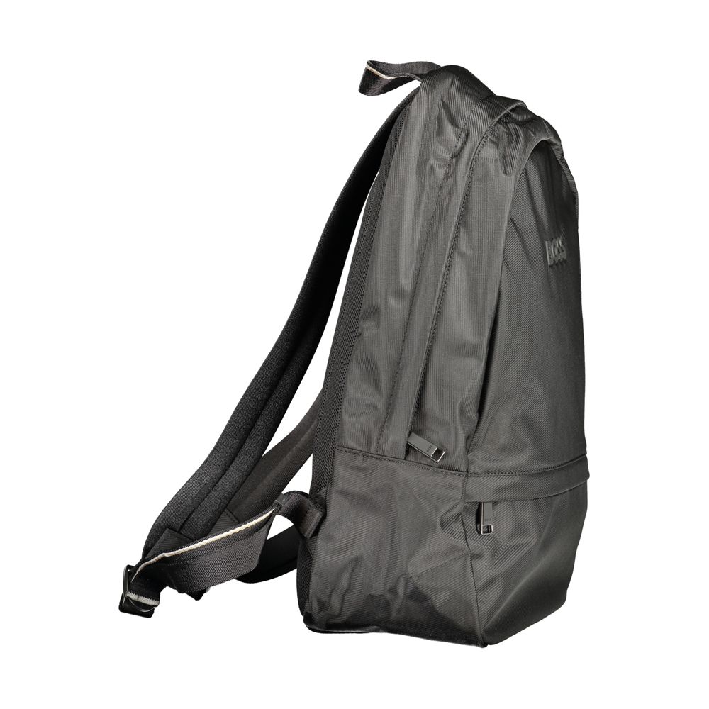 Black Polyester Men's Backpack