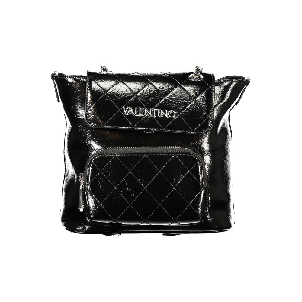 Black Polyurethane Women's Backpack