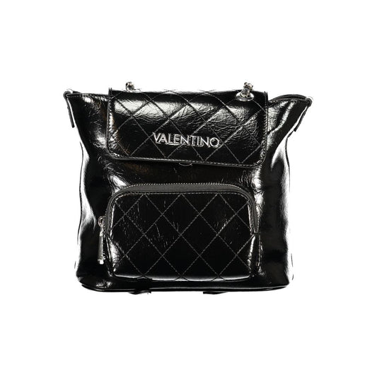 Black Polyurethane Women's Backpack