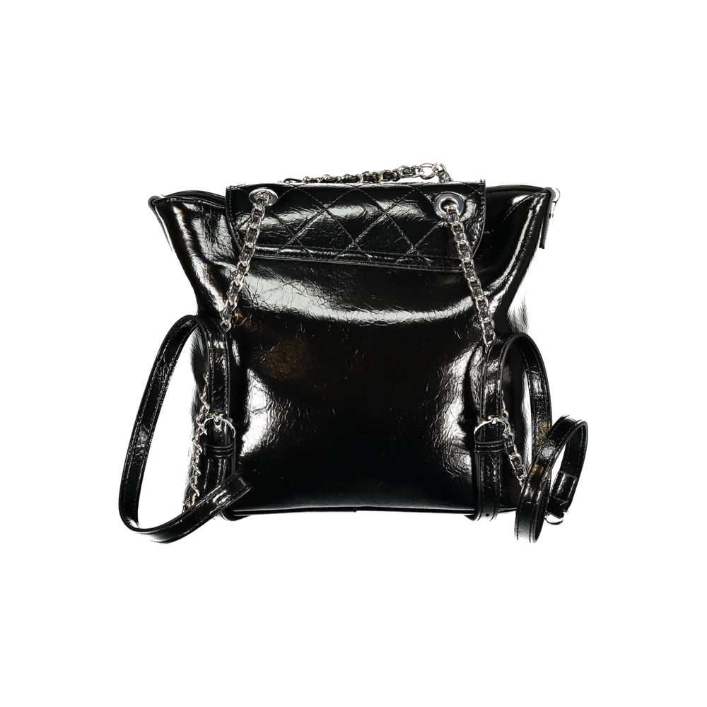Black Polyurethane Women's Backpack