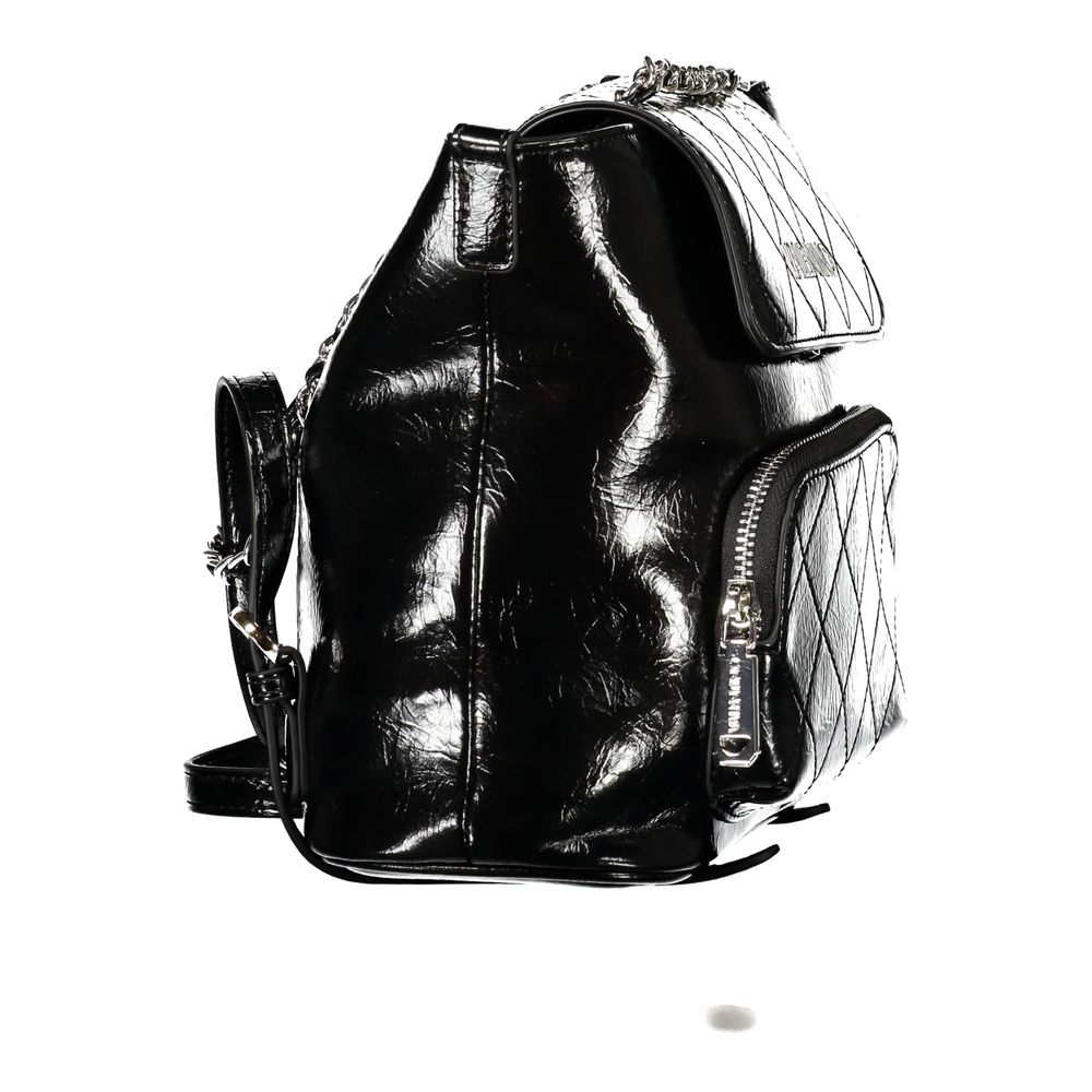 Black Polyurethane Women's Backpack