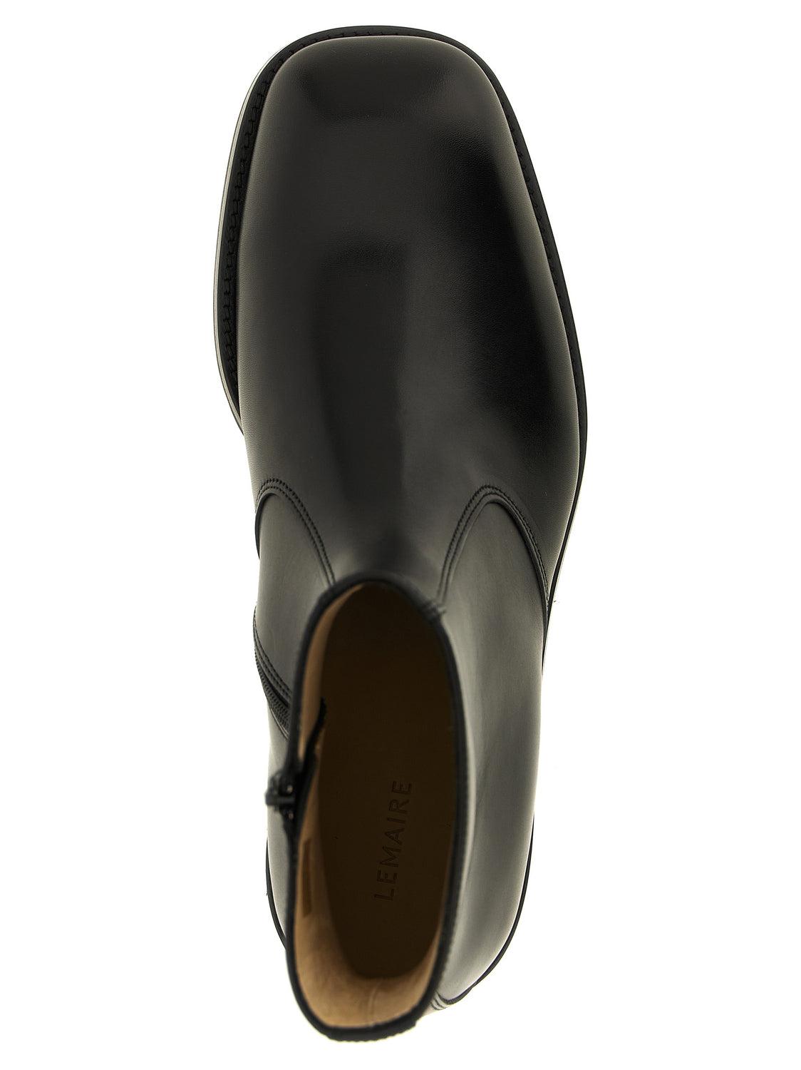Black Lamb Leather Ankle Boots