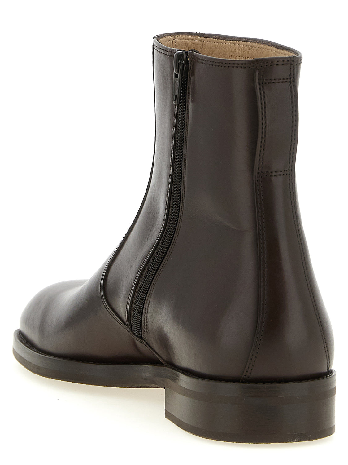 Brown Lamb Leather Ankle Boots