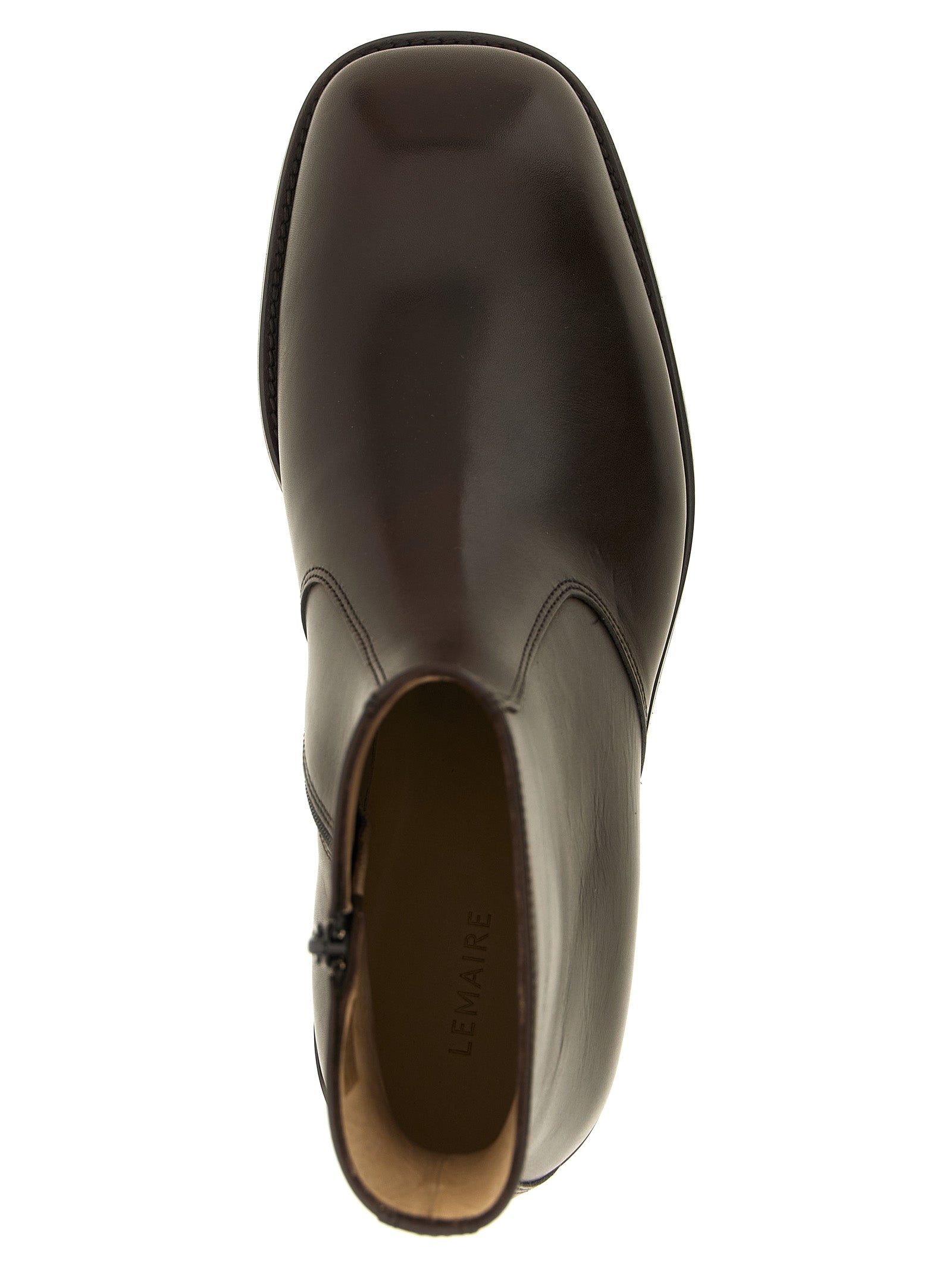 Brown Lamb Leather Ankle Boots