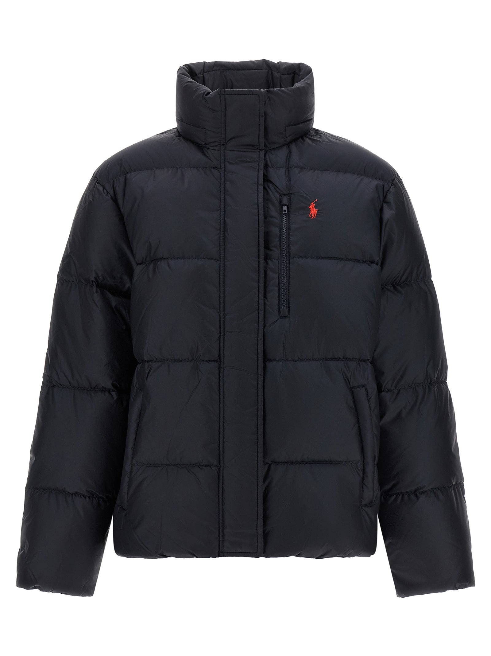 Blue Nylon Full-Length Jacket
