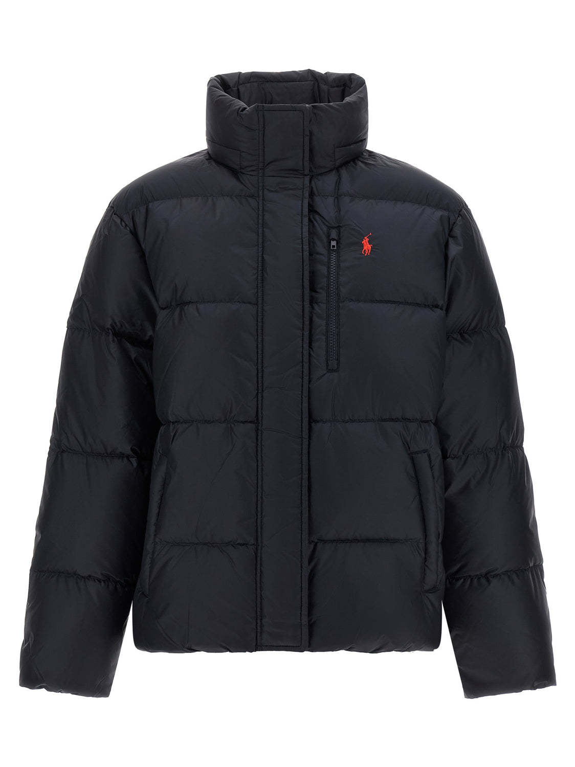 Blue Nylon Full-Length Jacket