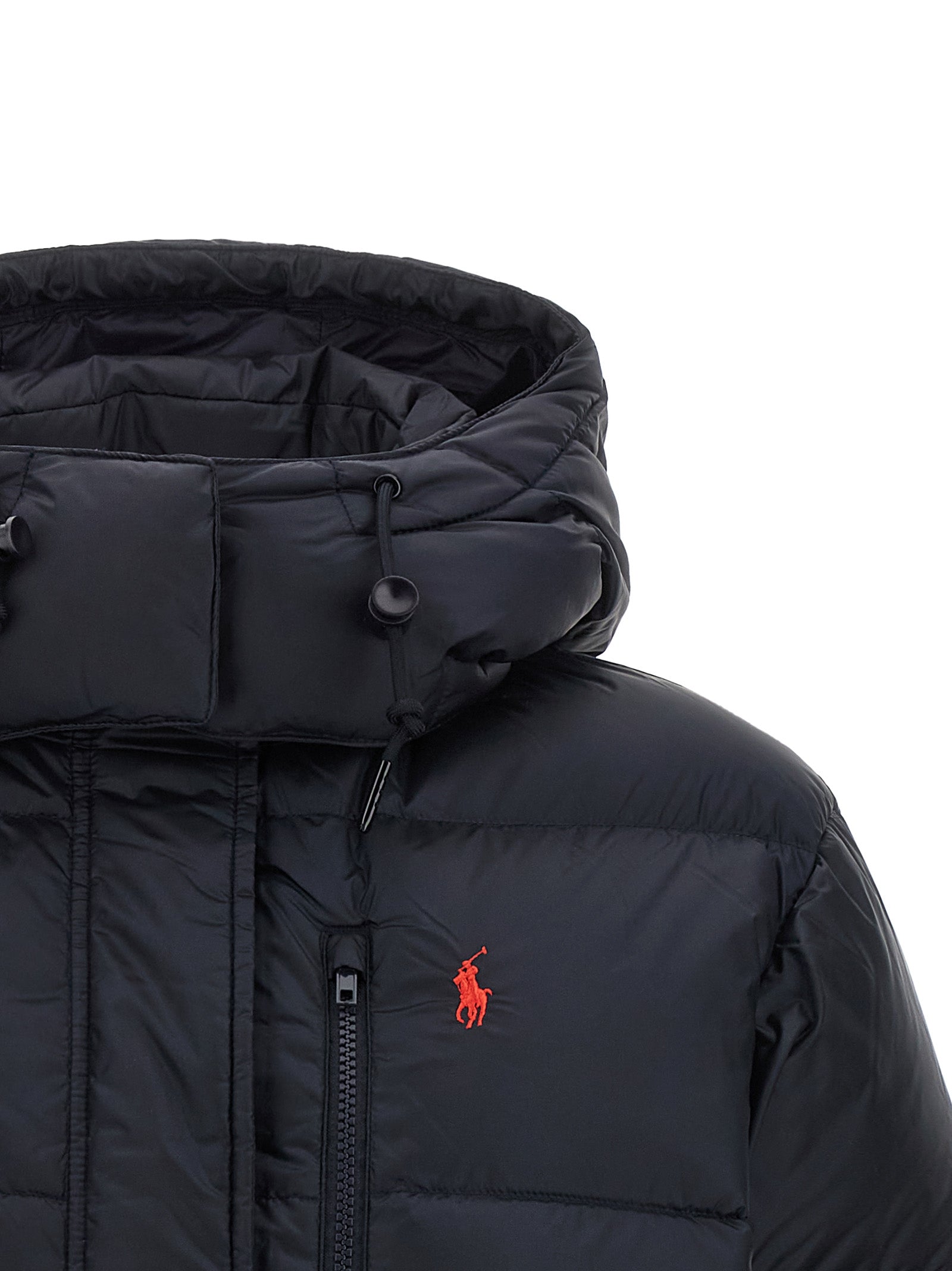 Blue Nylon Full-Length Jacket