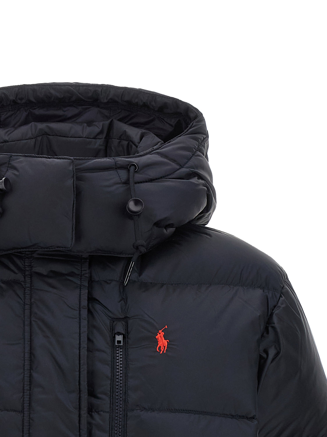Blue Nylon Full-Length Jacket