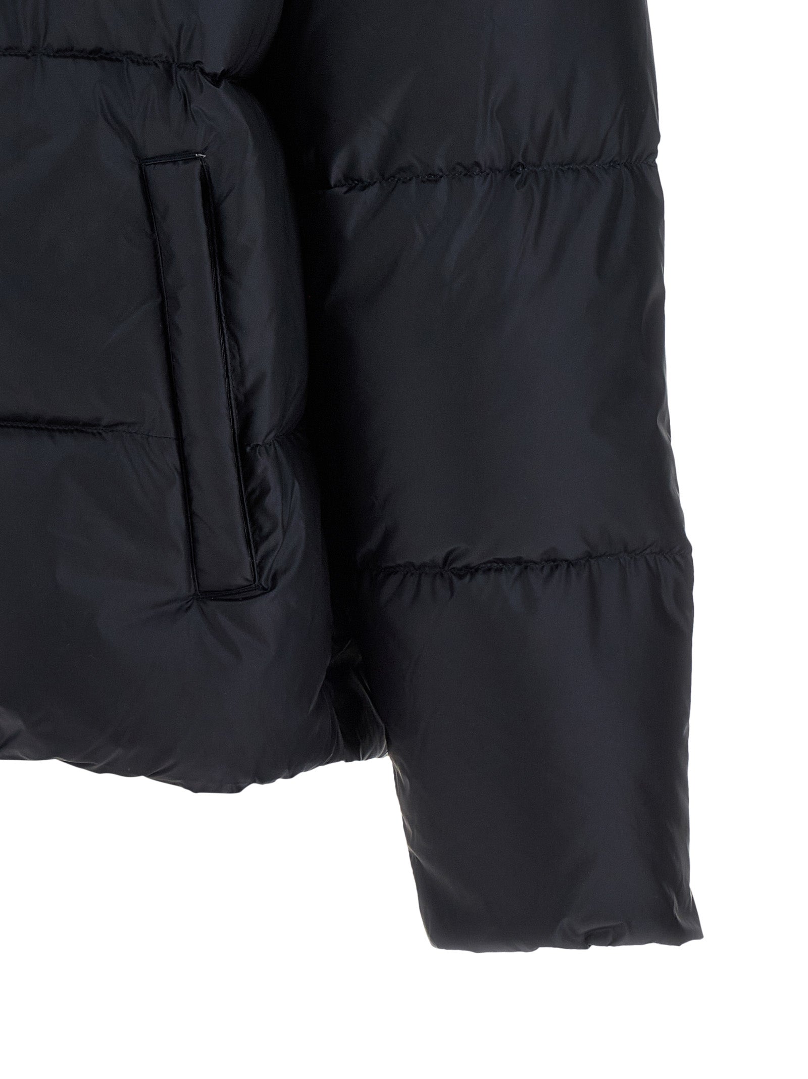 Blue Nylon Full-Length Jacket