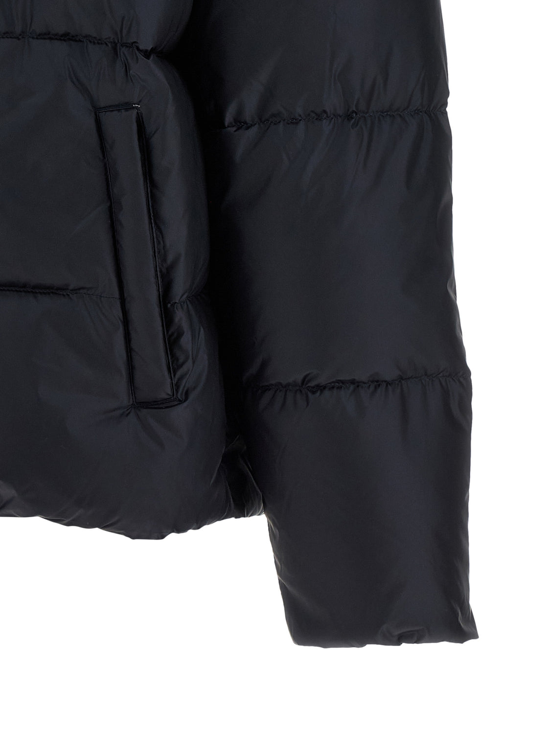 Blue Nylon Full-Length Jacket
