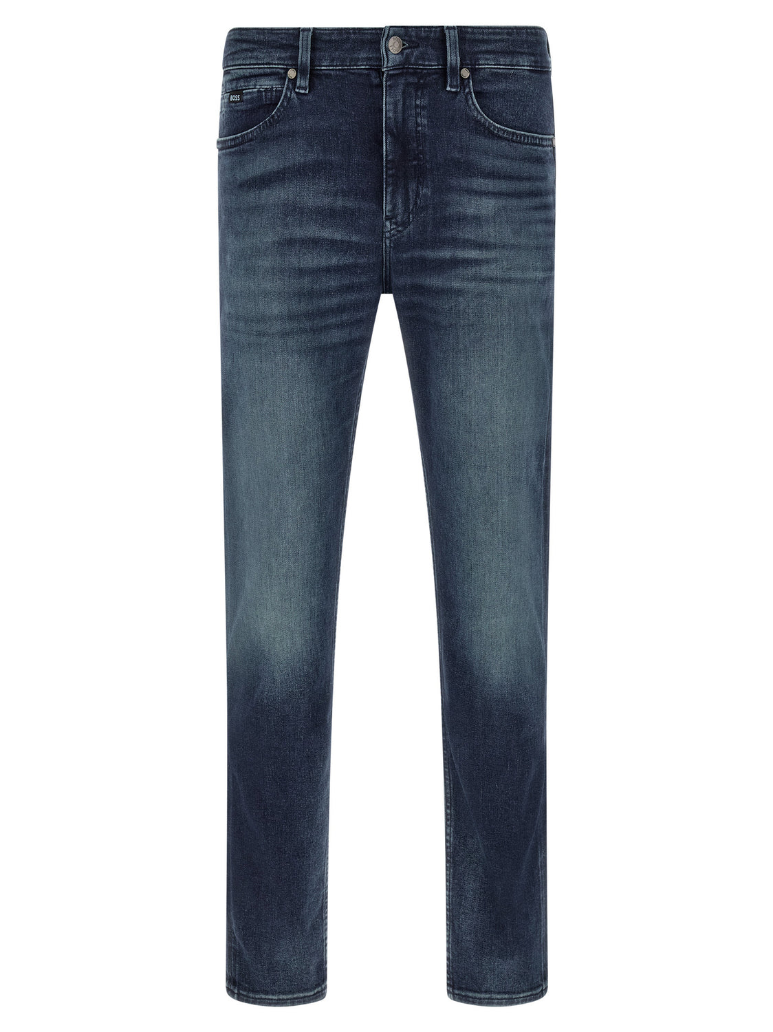Blue Cotton Tapered Jeans