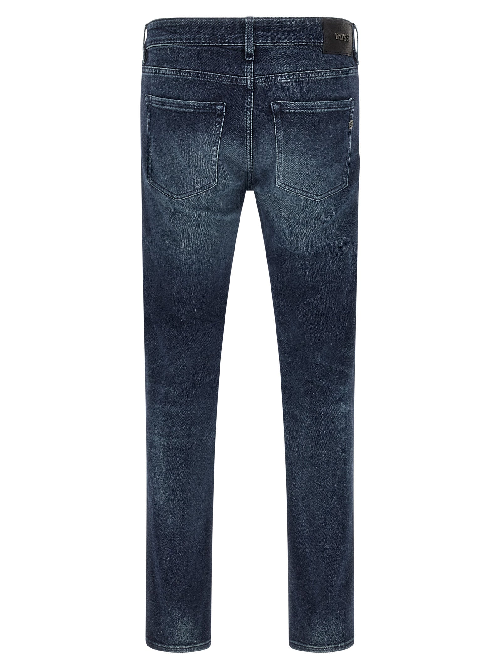 Blue Cotton Tapered Jeans