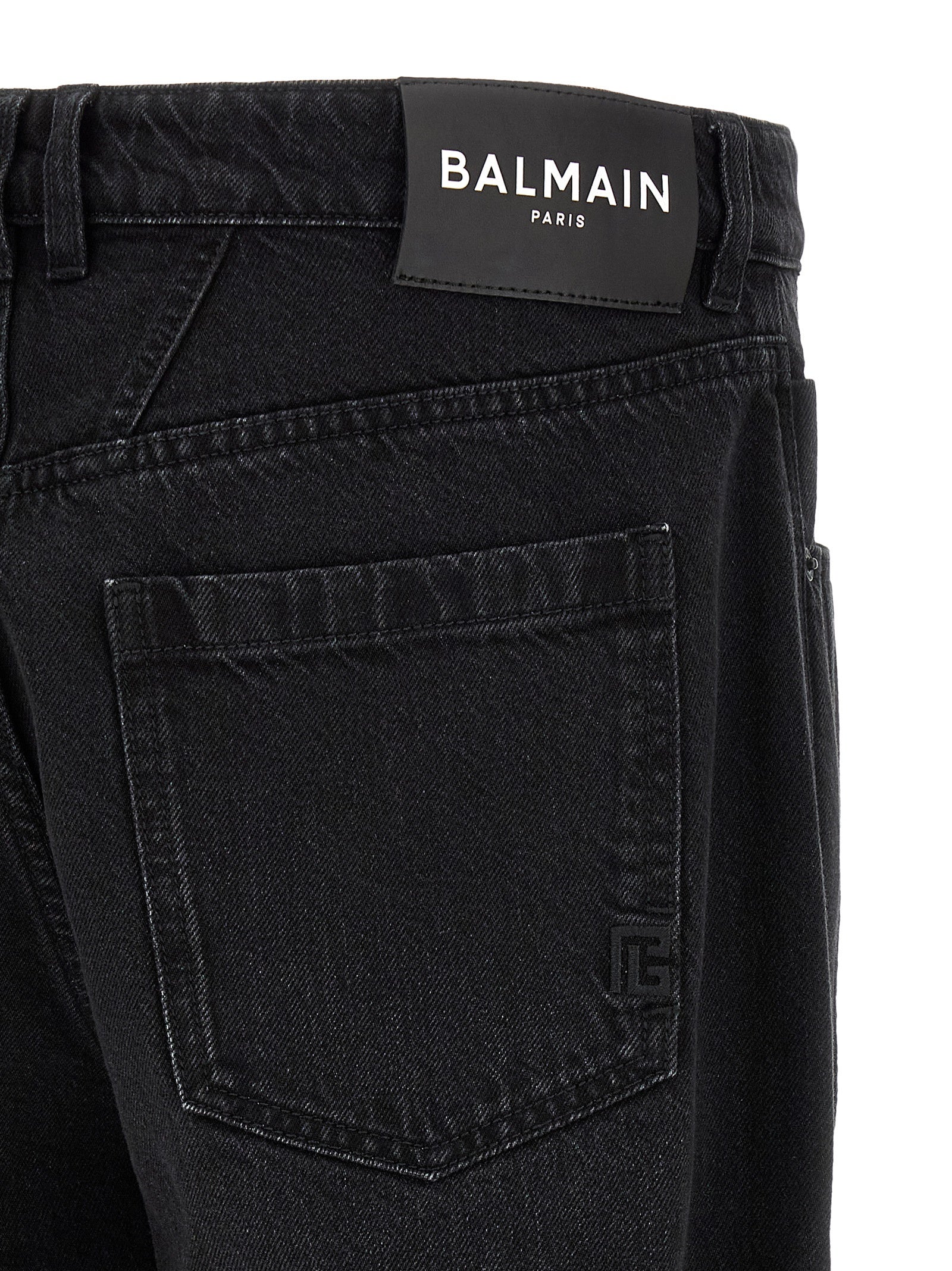 Black Cotton Straight-Leg Jeans