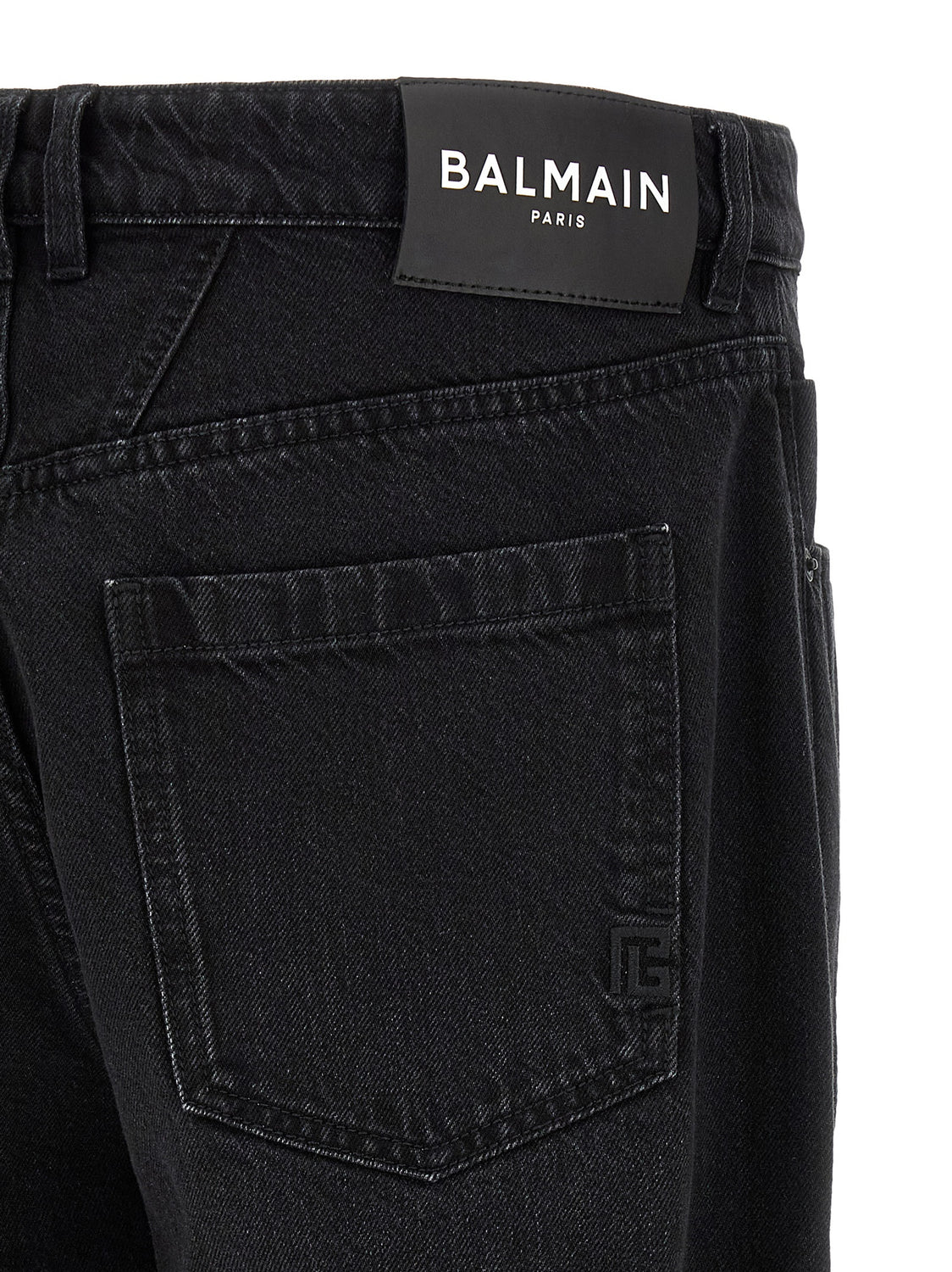 Black Cotton Straight-Leg Jeans